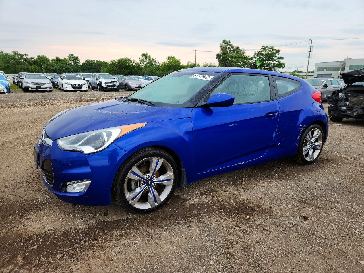 2013 Hyundai Veloster Base Blue vin: KMHTC6AD4DU094015