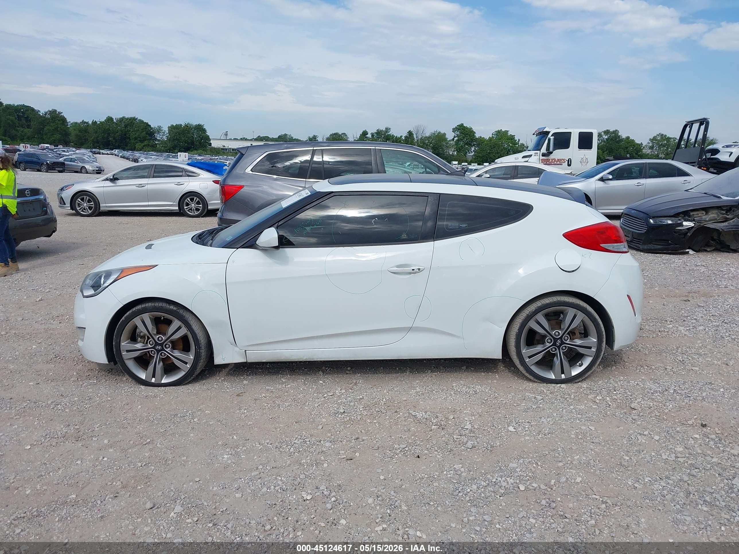 2013 Hyundai Veloster Base W/black White vin: KMHTC6AD4DU146503