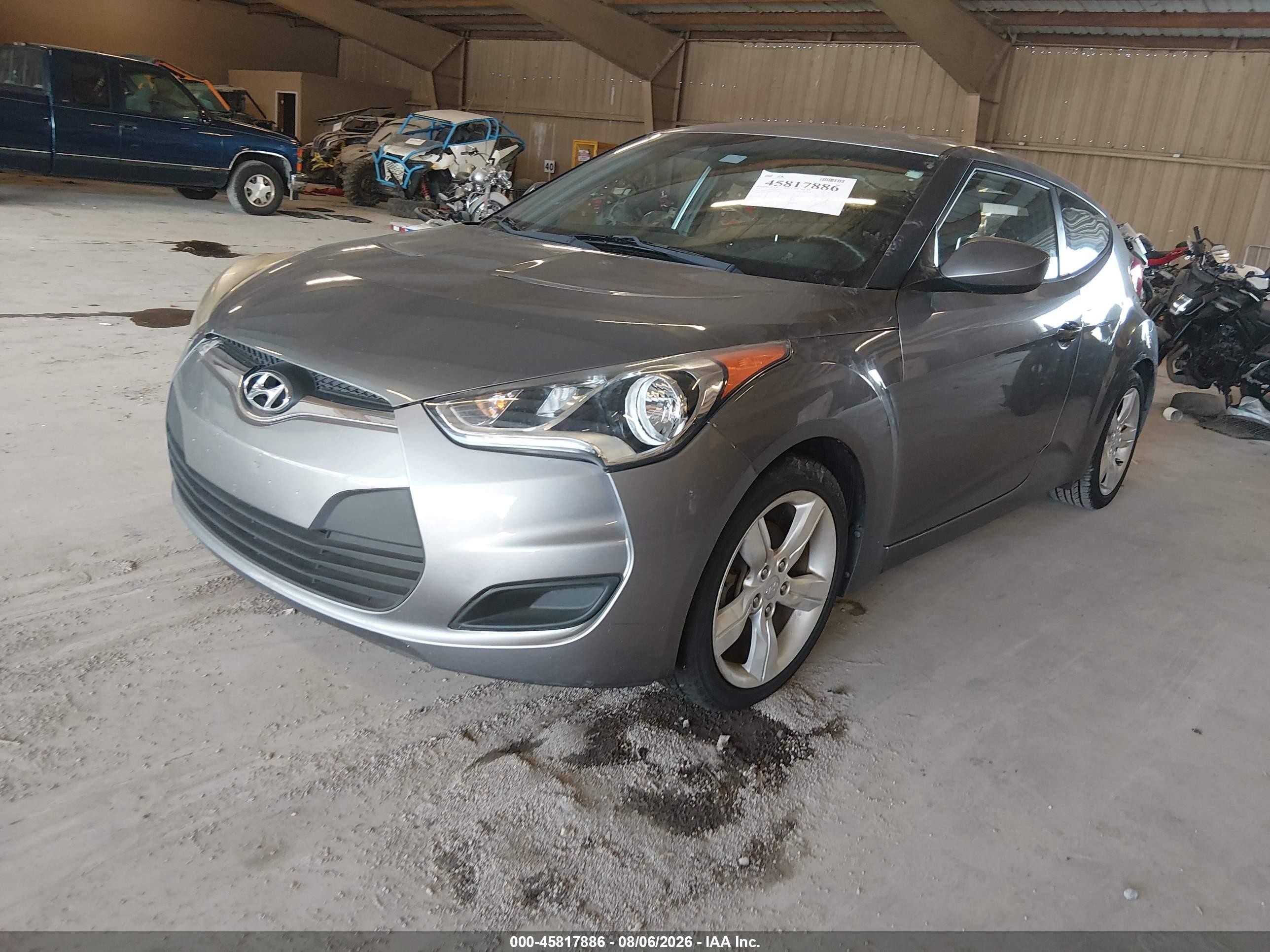 2014 Hyundai Veloster Base W/black Gray vin: KMHTC6AD4EU214803