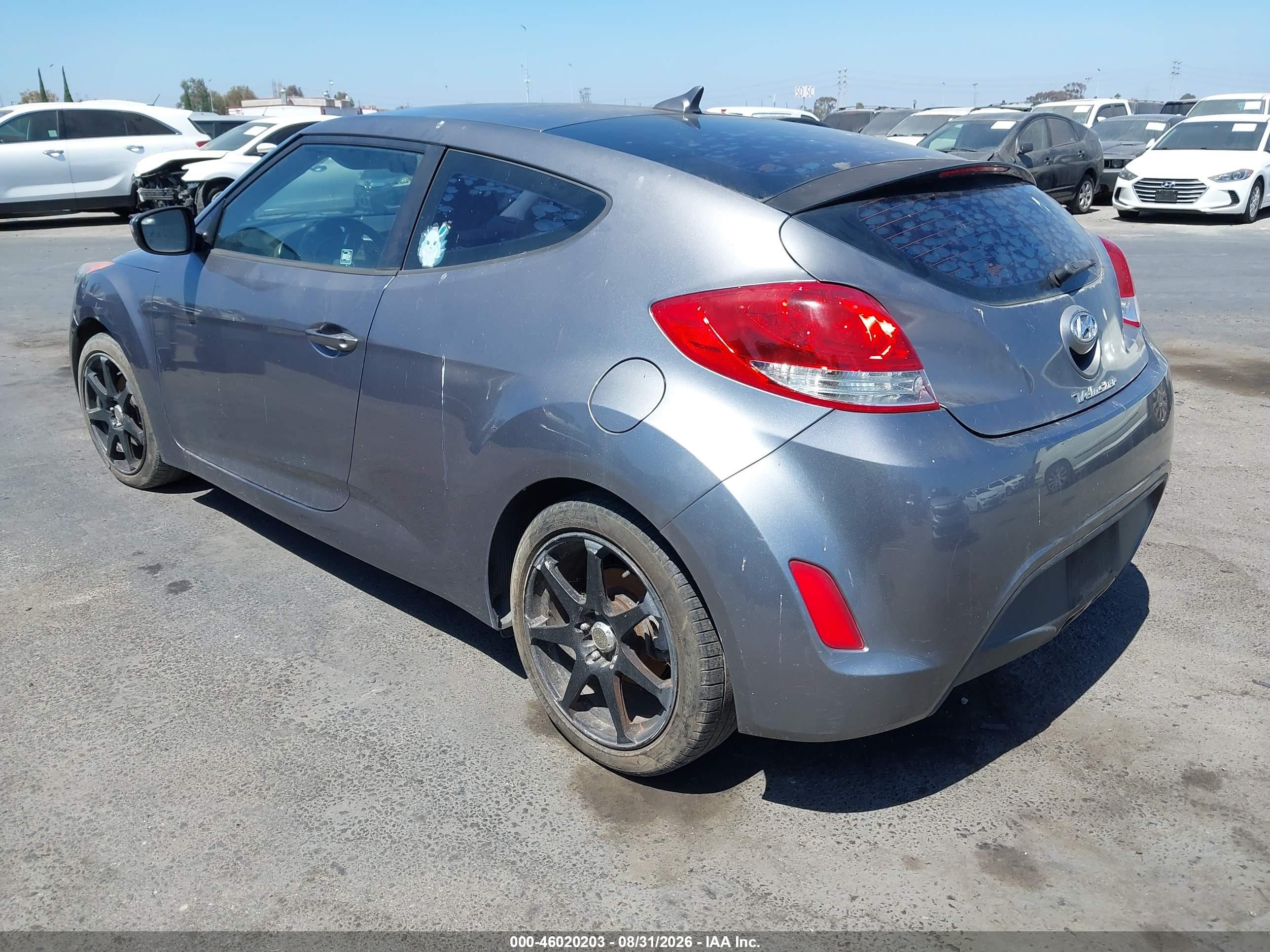 2012 Hyundai Veloster Base W/black Gray vin: KMHTC6AD5CU029513