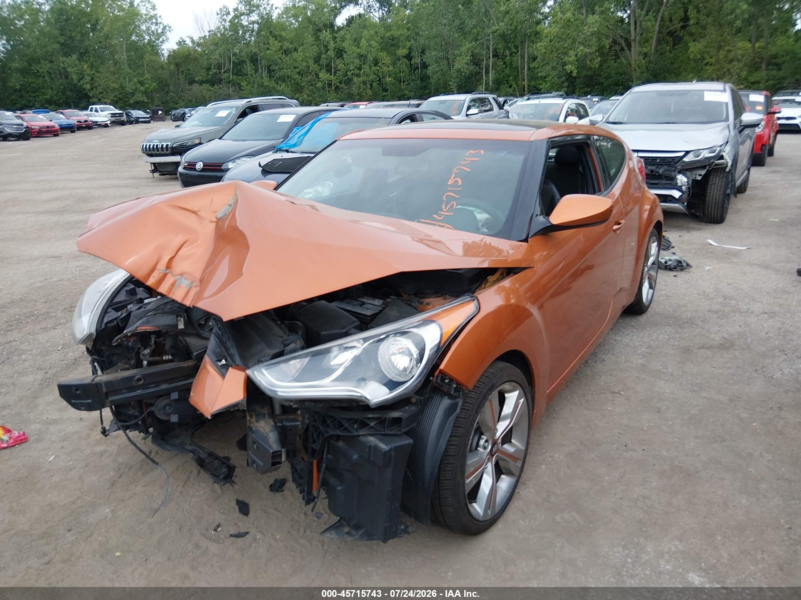 2012 Hyundai Veloster Base W/black Оранжевый vin: KMHTC6AD5CU031701