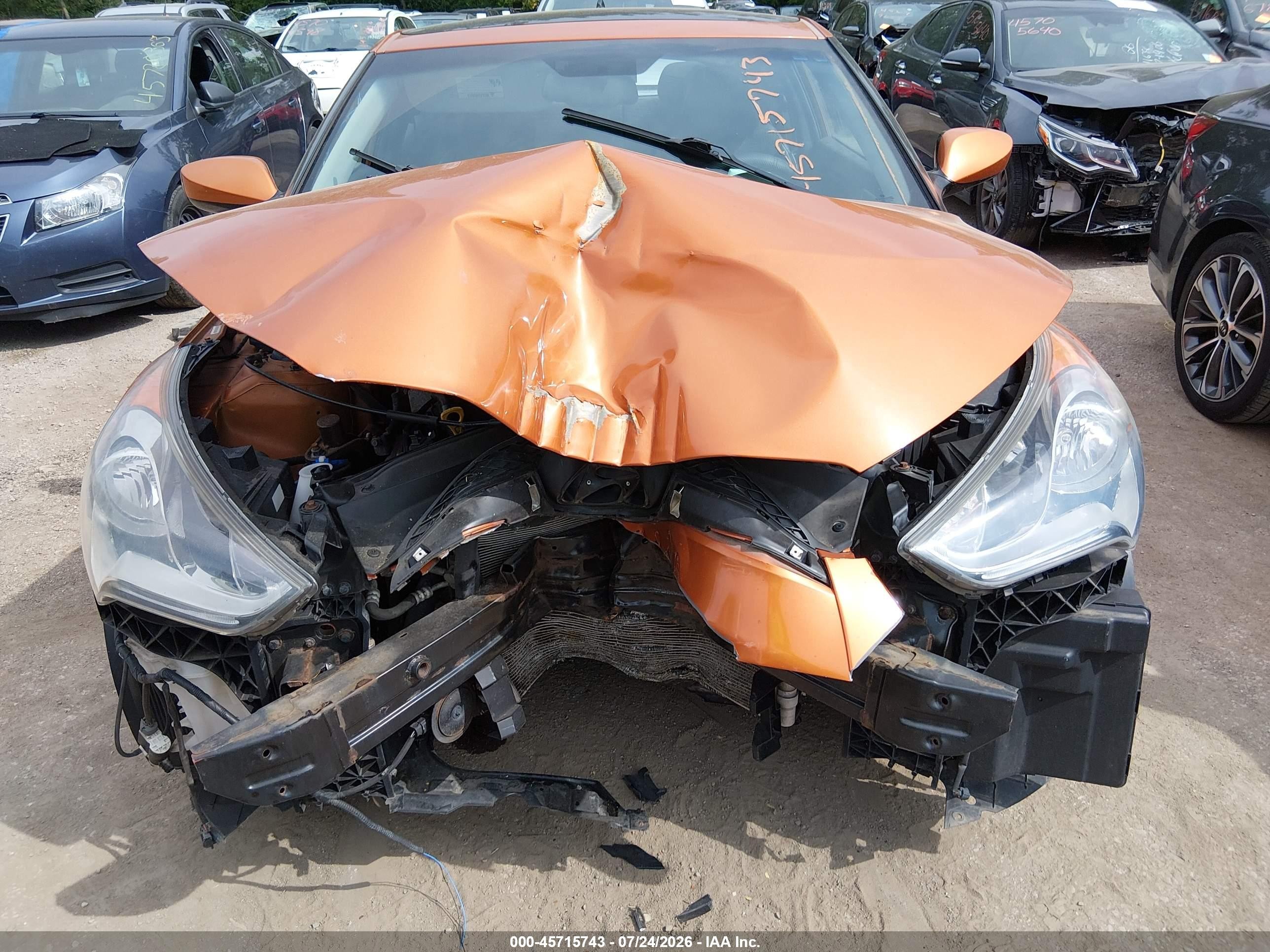 2012 Hyundai Veloster Base W/black Оранжевый vin: KMHTC6AD5CU031701