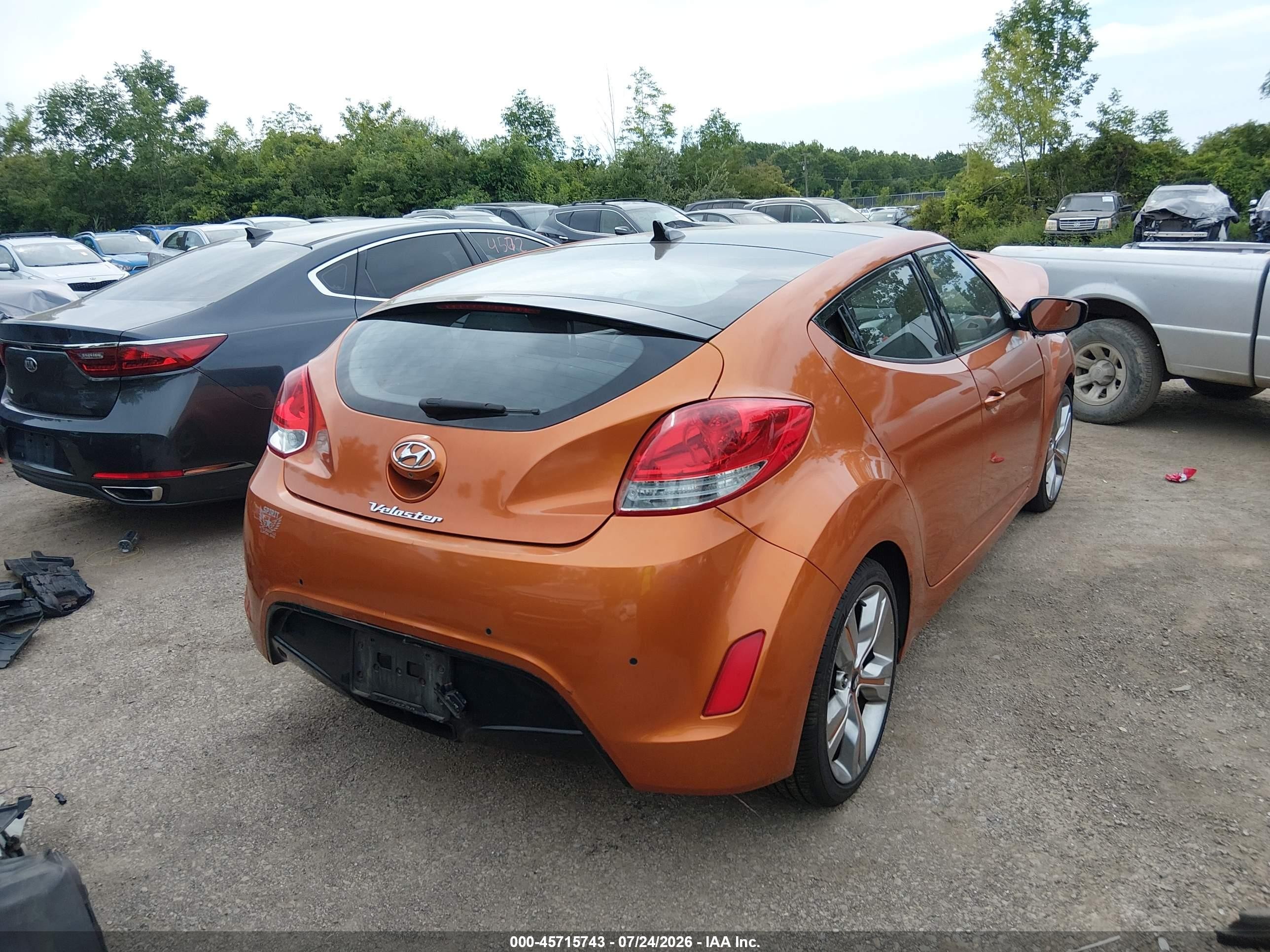 2012 Hyundai Veloster Base W/black Оранжевый vin: KMHTC6AD5CU031701