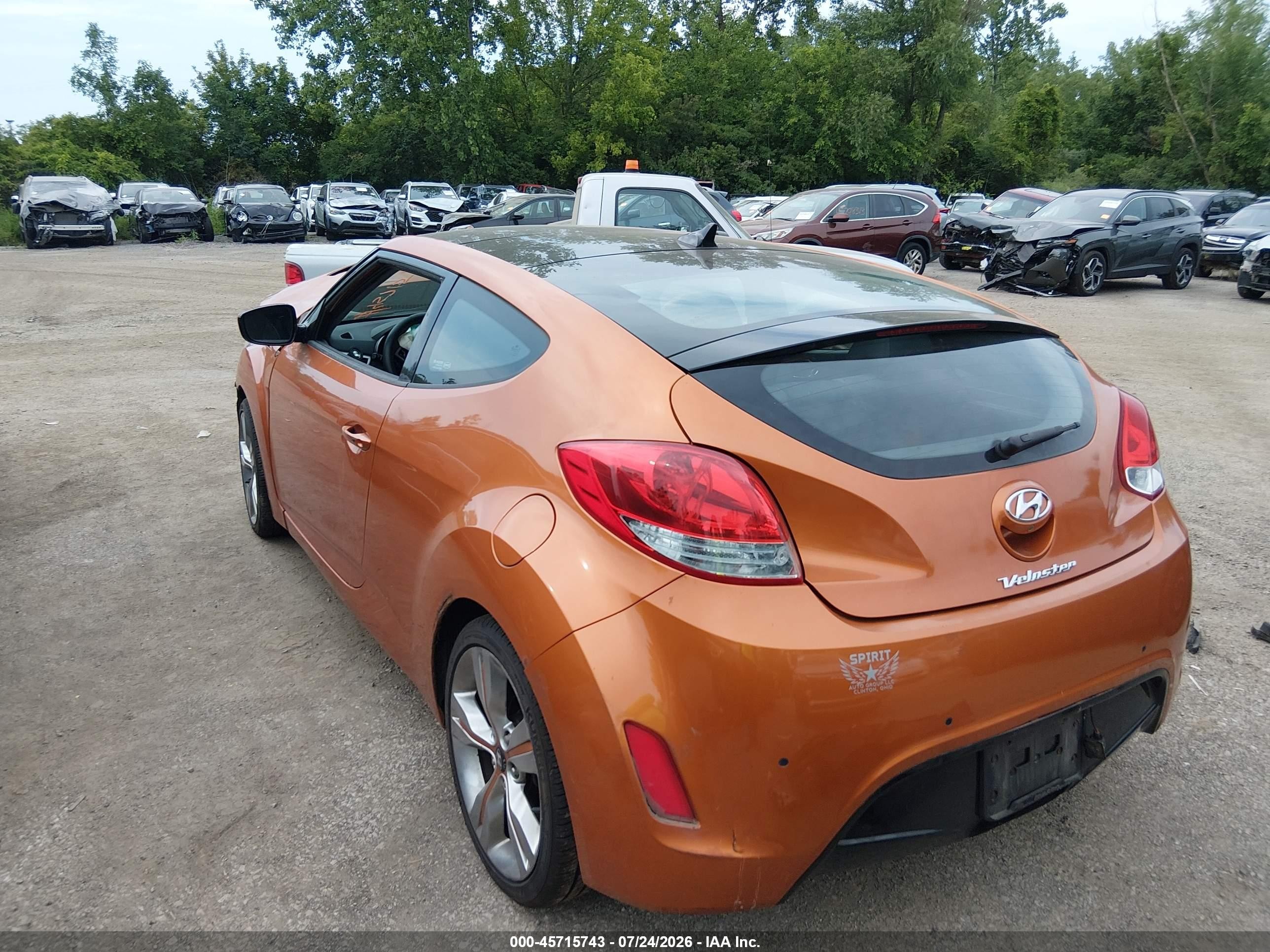 2012 Hyundai Veloster Base W/black Оранжевый vin: KMHTC6AD5CU031701