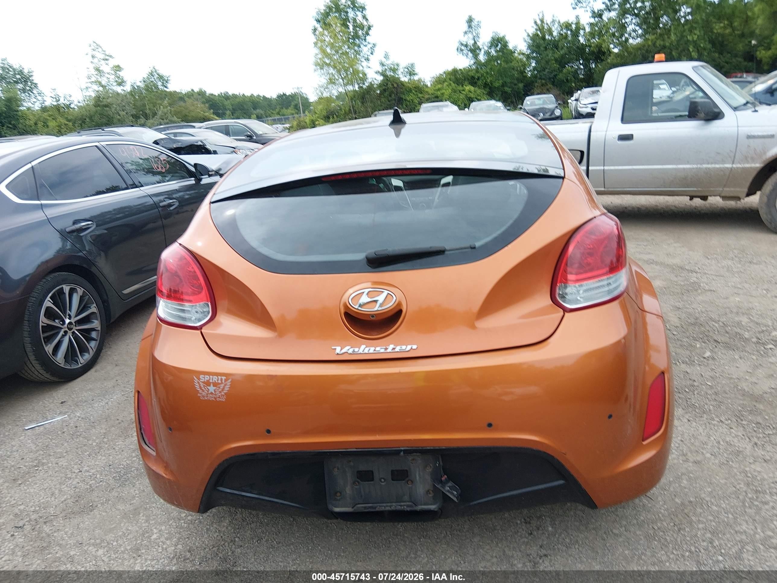 2012 Hyundai Veloster Base W/black Оранжевый vin: KMHTC6AD5CU031701
