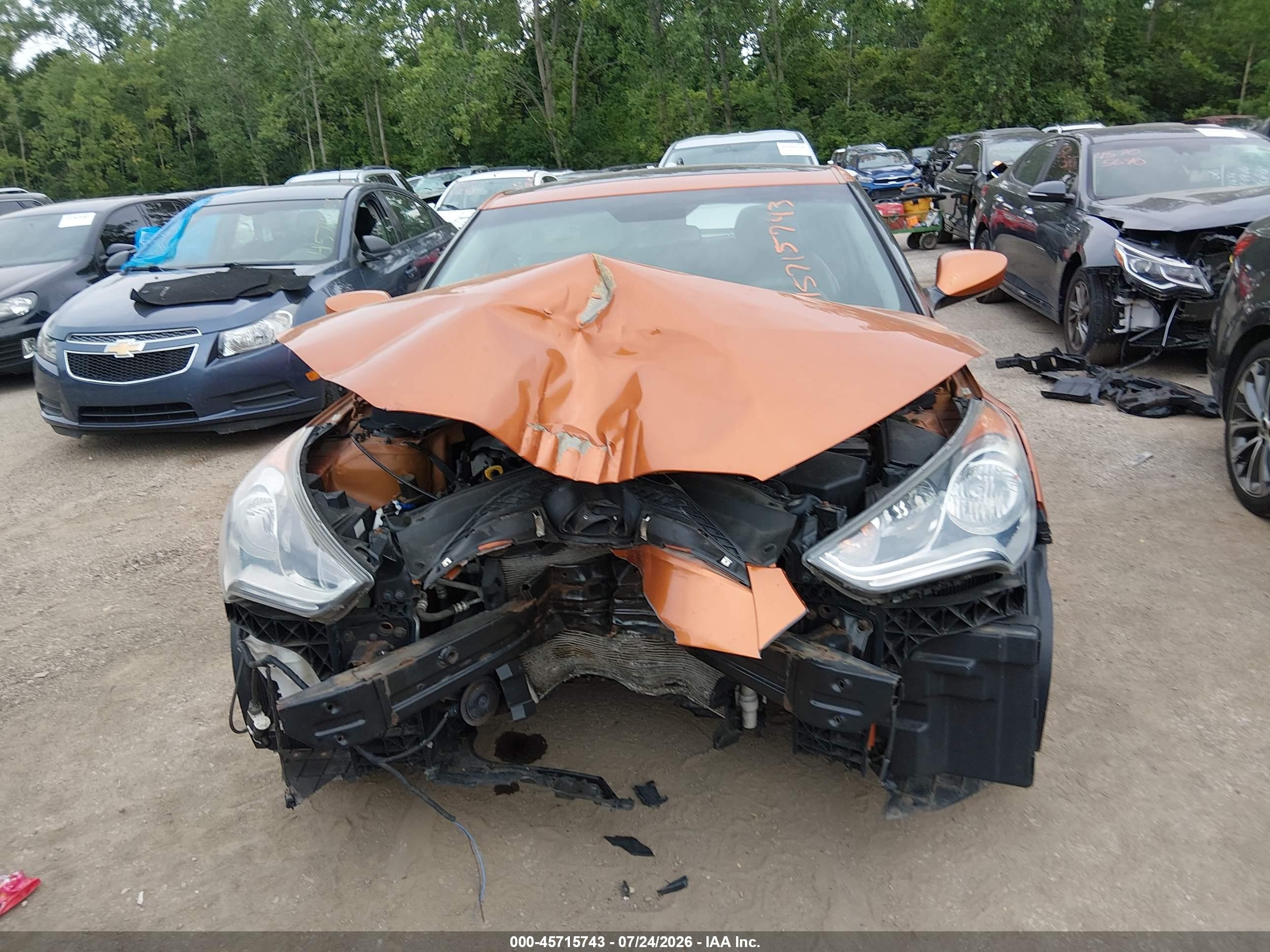 2012 Hyundai Veloster Base W/black Оранжевый vin: KMHTC6AD5CU031701