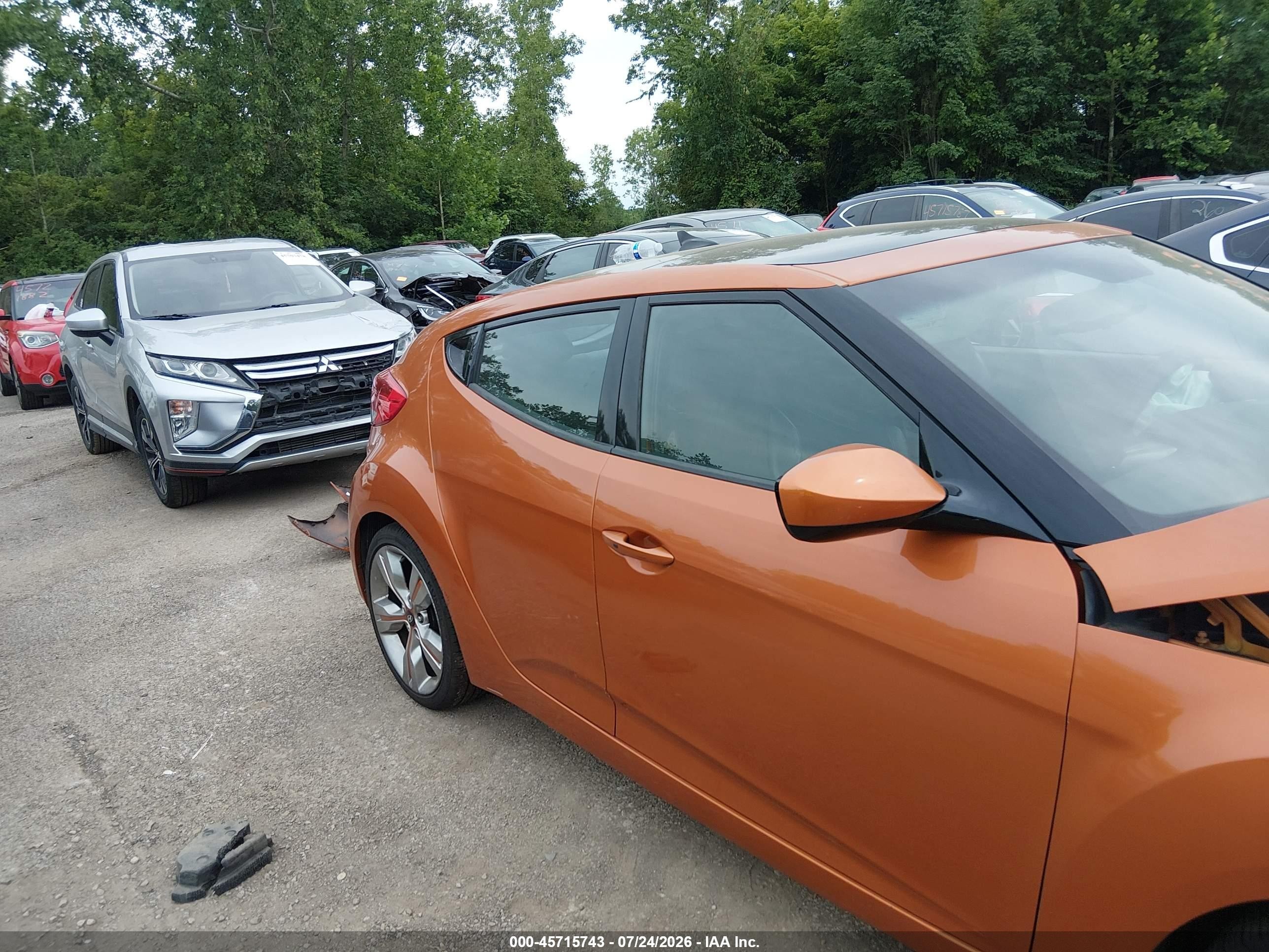 2012 Hyundai Veloster Base W/black Оранжевый vin: KMHTC6AD5CU031701