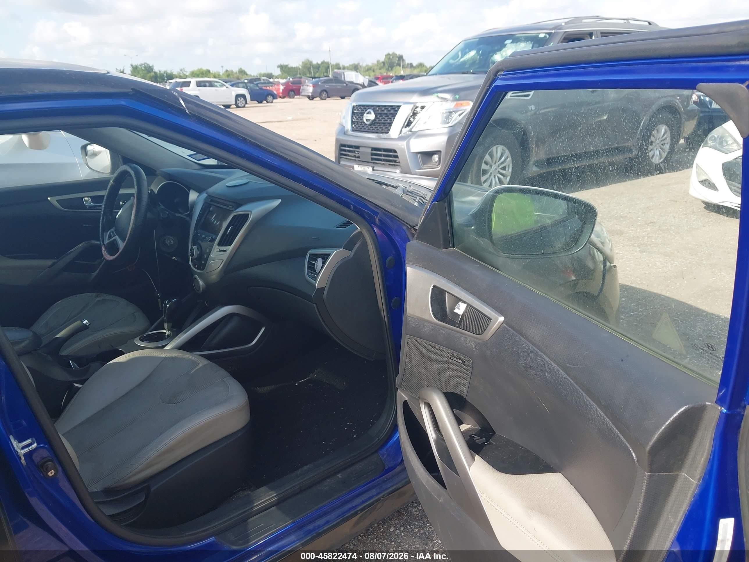 2012 Hyundai Veloster Base W/gray Black vin: KMHTC6AD5CU050751