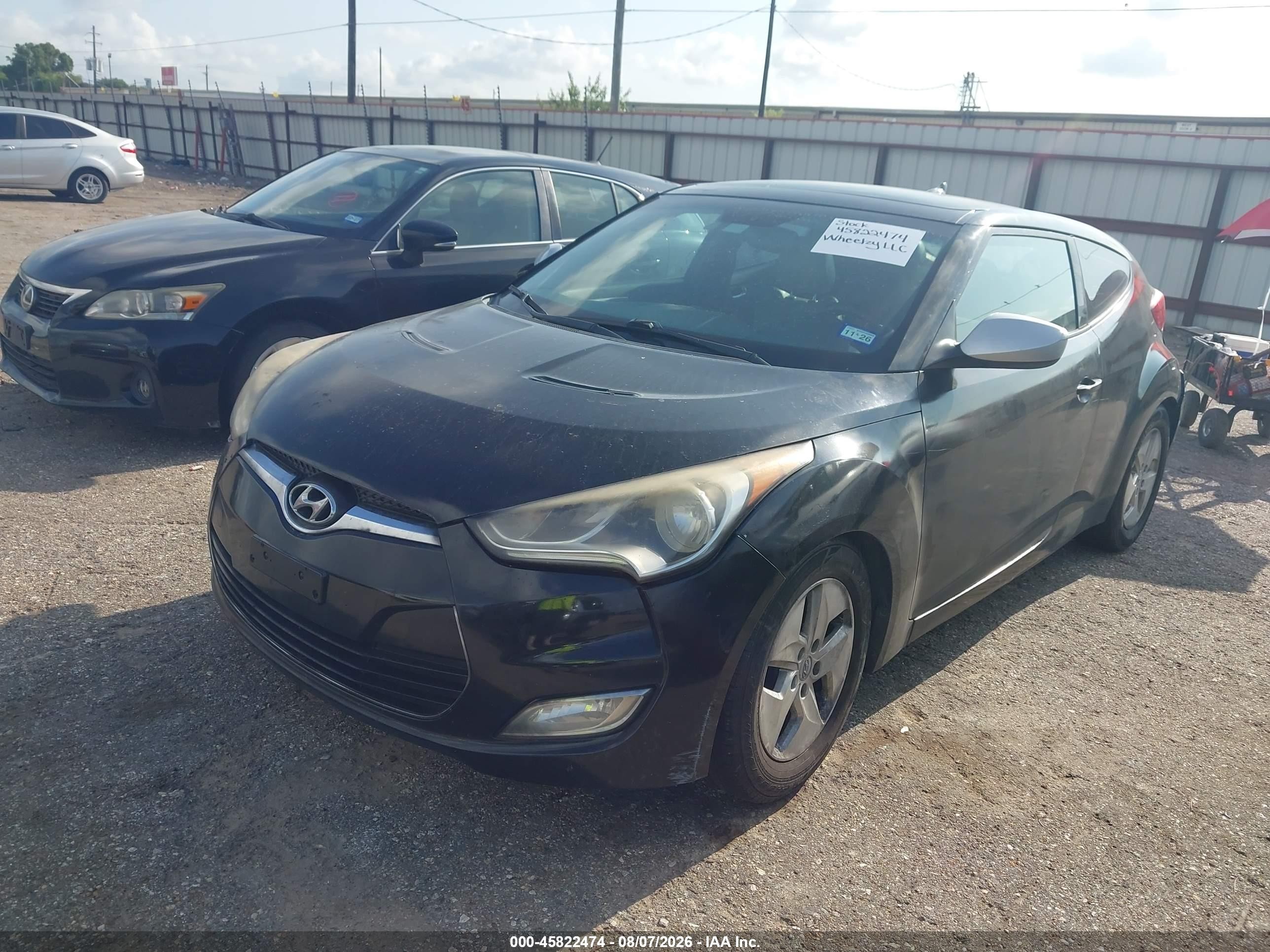 2012 Hyundai Veloster Base W/gray Black vin: KMHTC6AD5CU050751