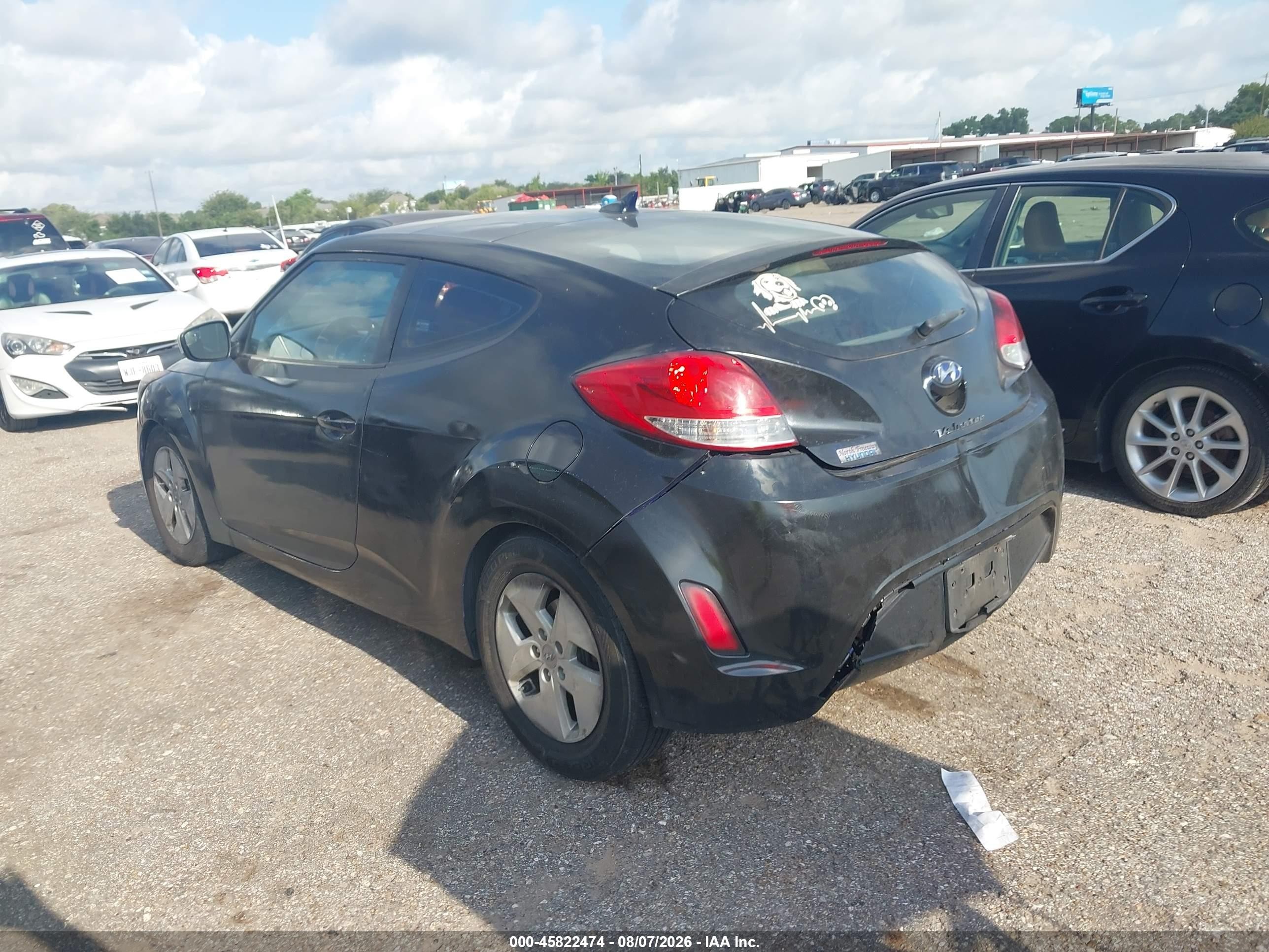 2012 Hyundai Veloster Base W/gray Black vin: KMHTC6AD5CU050751
