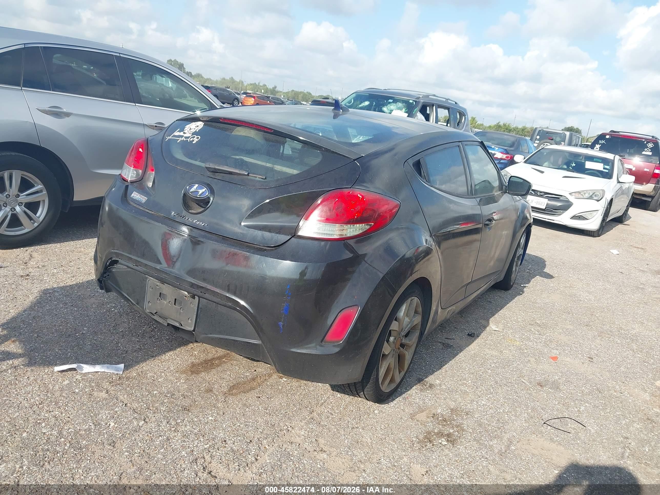 2012 Hyundai Veloster Base W/gray Black vin: KMHTC6AD5CU050751
