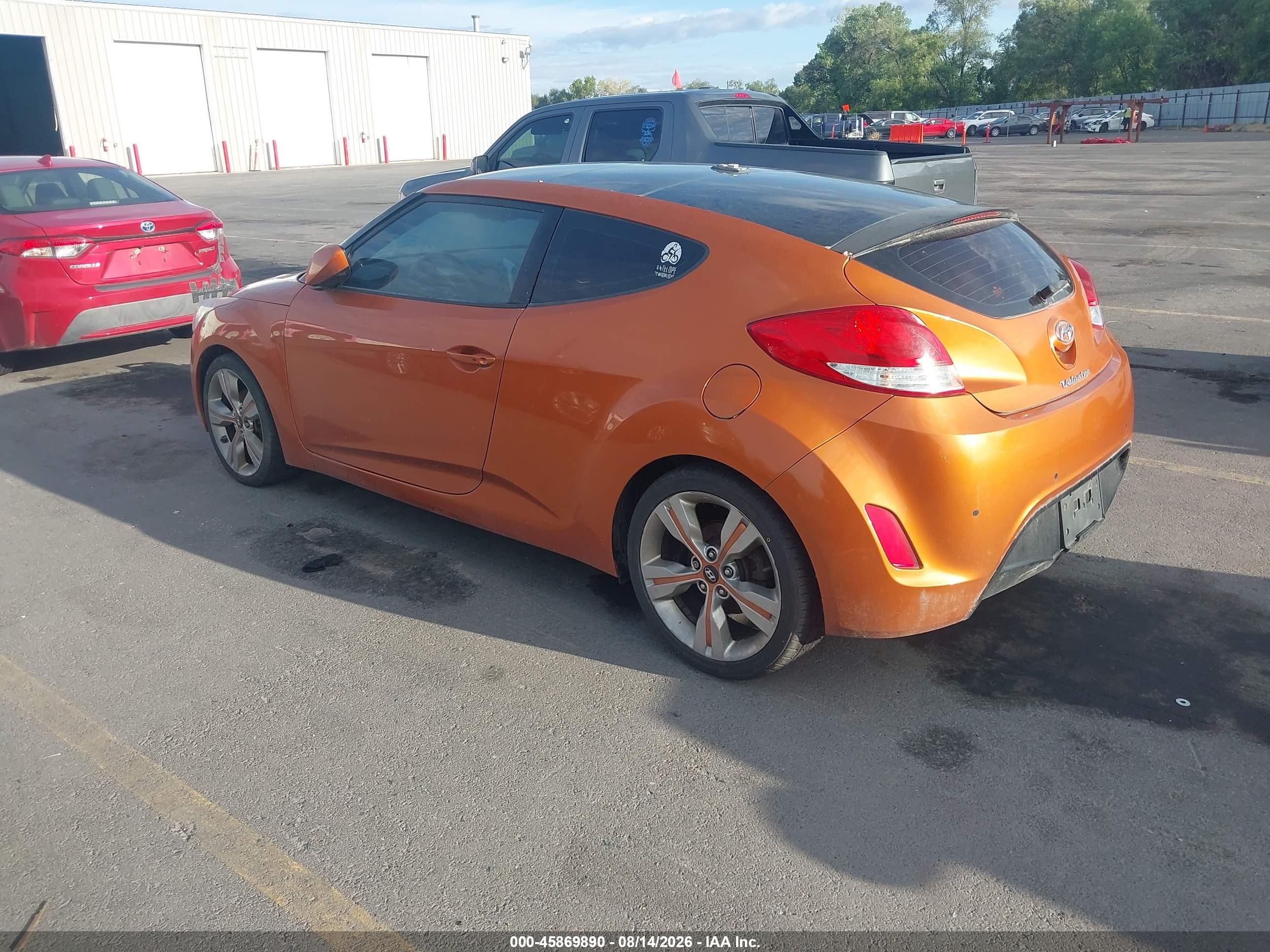 2012 Hyundai Veloster Base W/black Оранжевый vin: KMHTC6AD5CU068859