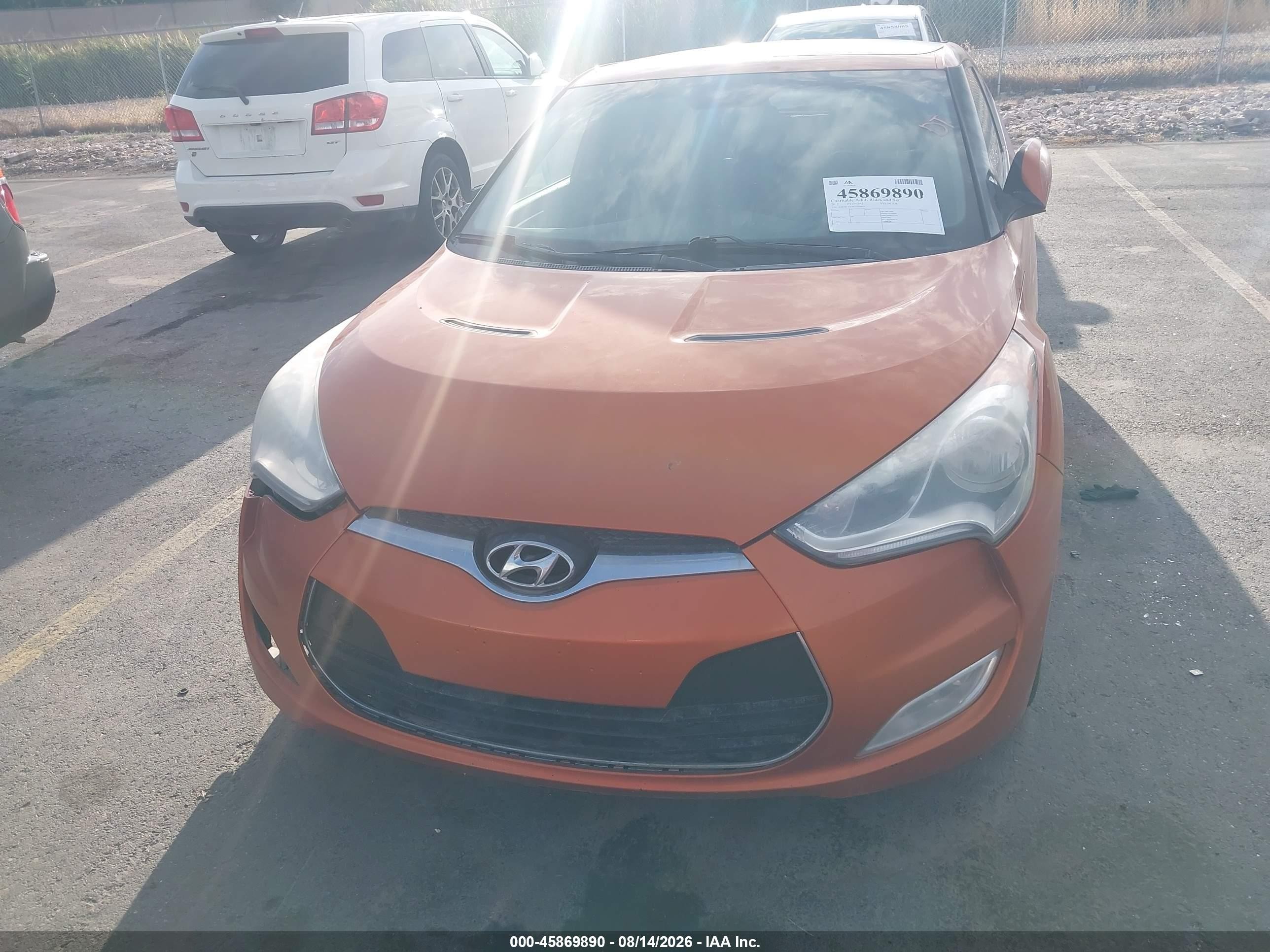 2012 Hyundai Veloster Base W/black Оранжевый vin: KMHTC6AD5CU068859