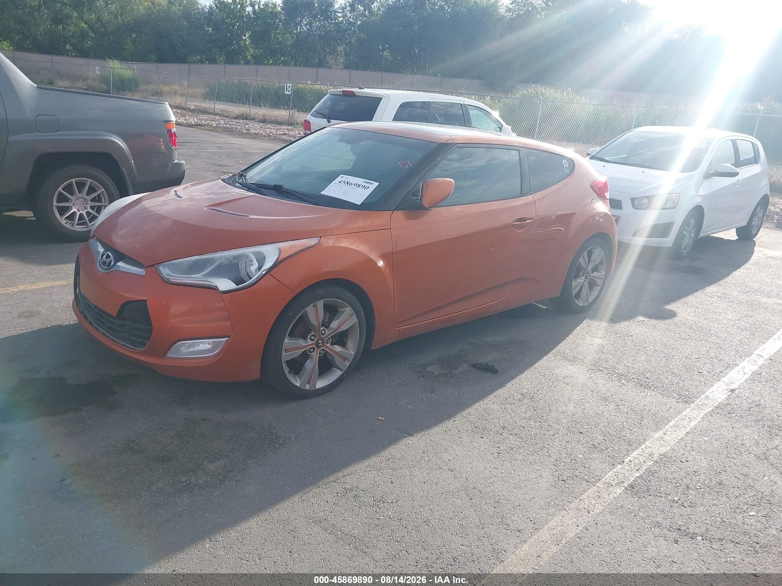 2012 Hyundai Veloster Base W/black Оранжевый vin: KMHTC6AD5CU068859