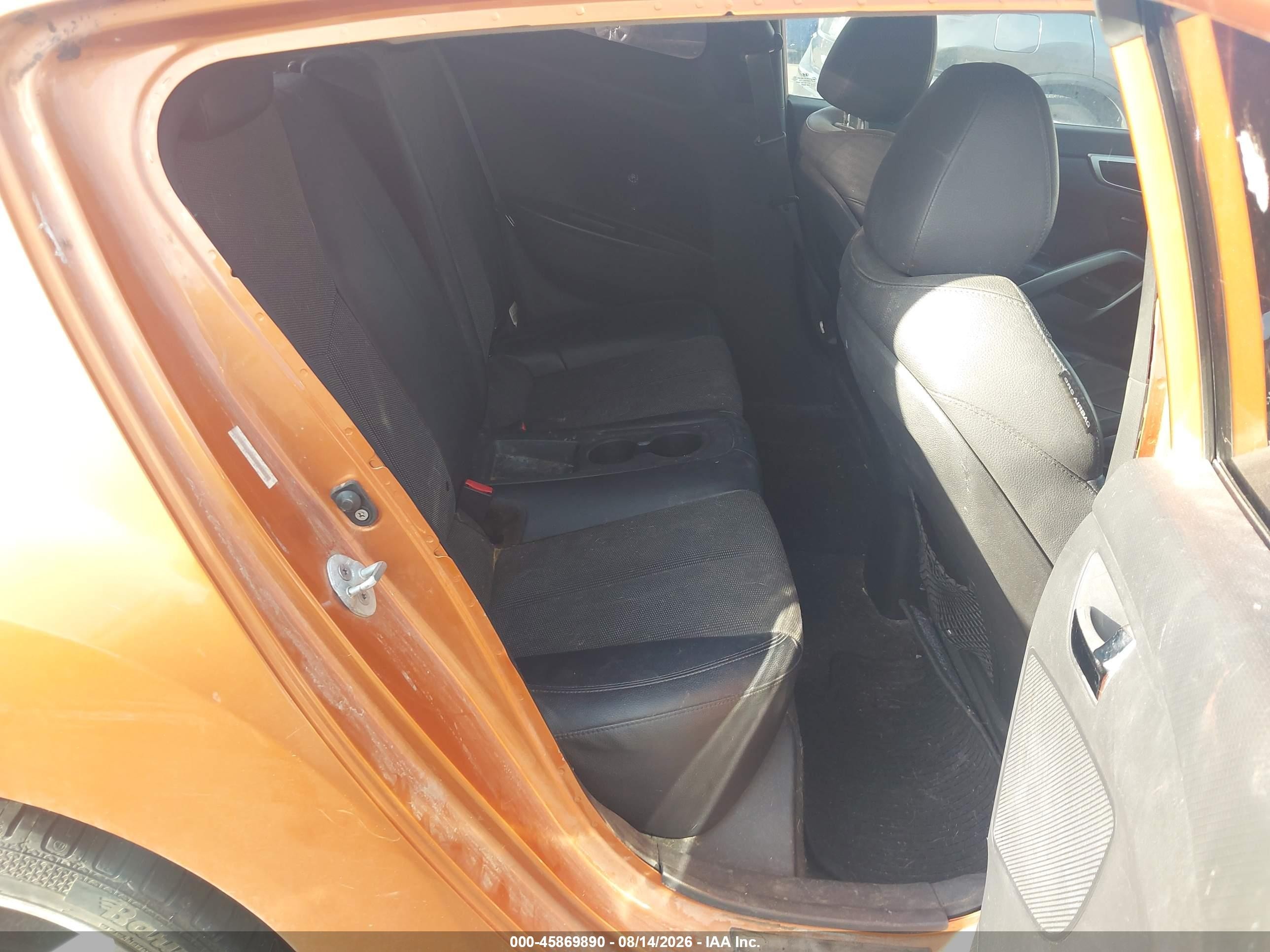 2012 Hyundai Veloster Base W/black Оранжевый vin: KMHTC6AD5CU068859