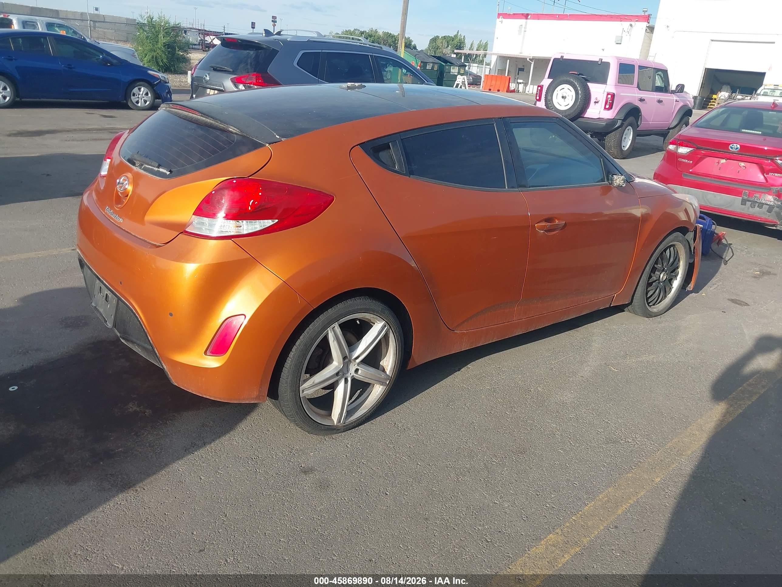 2012 Hyundai Veloster Base W/black Оранжевый vin: KMHTC6AD5CU068859