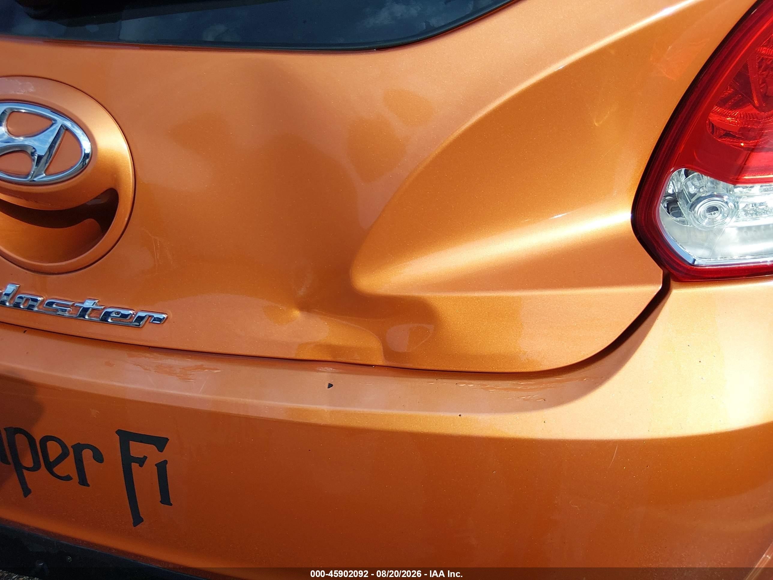2013 Hyundai Veloster Base W/black Orange vin: KMHTC6AD5DU092855