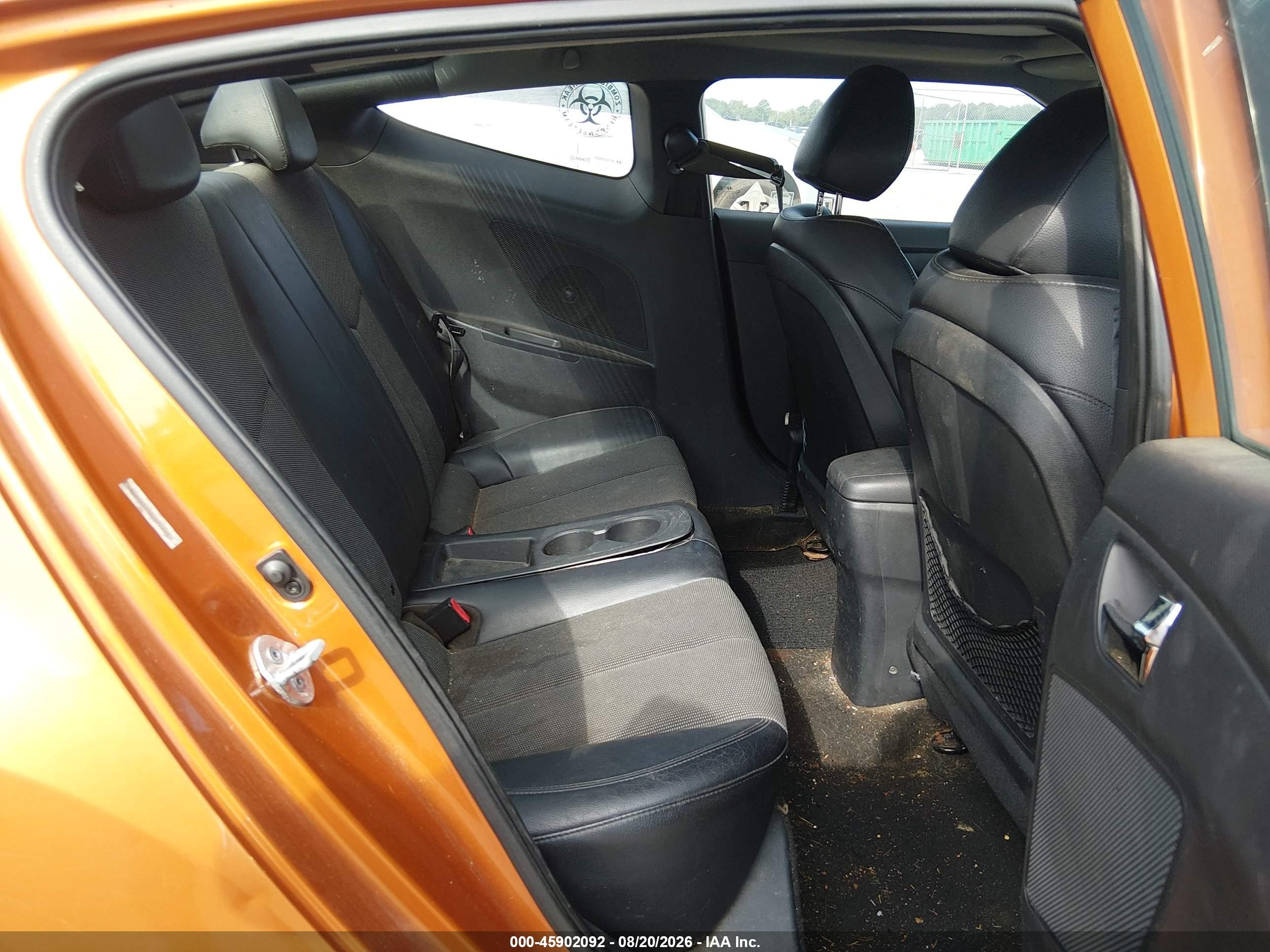 2013 Hyundai Veloster Base W/black Orange vin: KMHTC6AD5DU092855