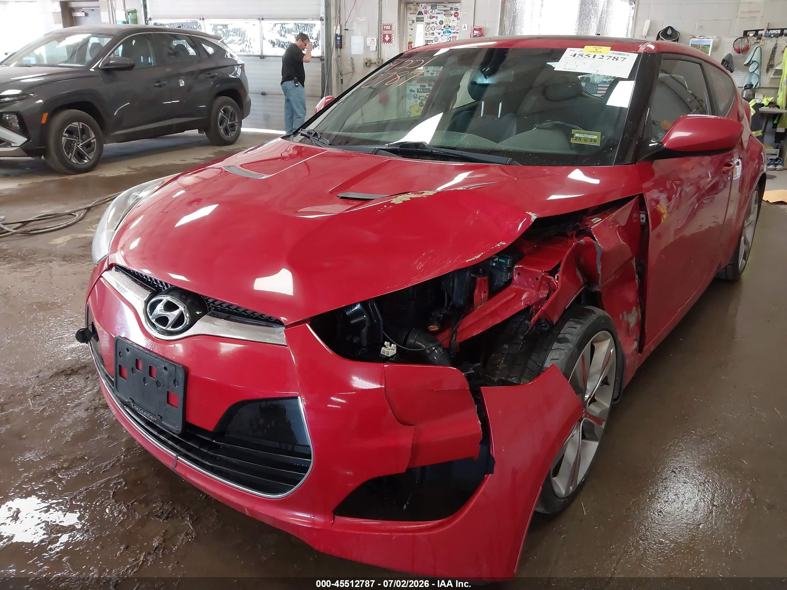 2013 Hyundai Veloster Base W/black Red vin: KMHTC6AD5DU100033