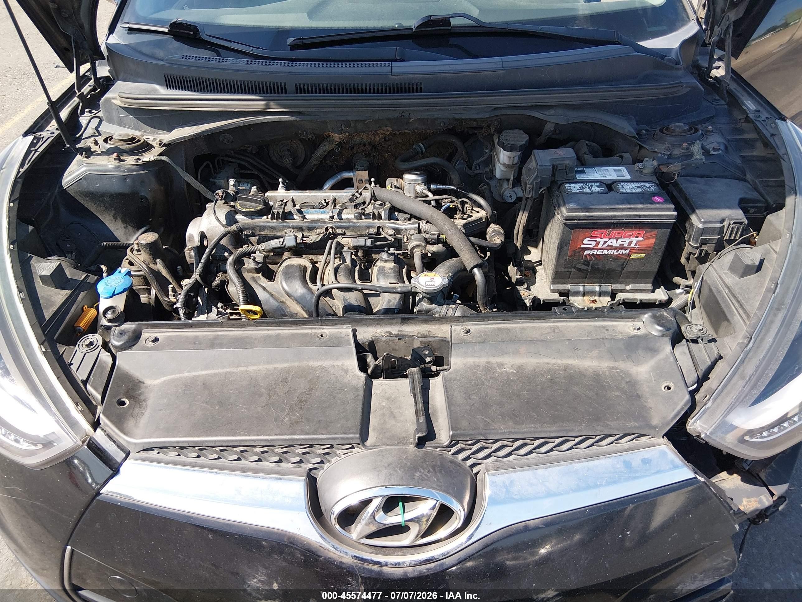 2013 Hyundai Veloster Base W/gray Black vin: KMHTC6AD5DU114899