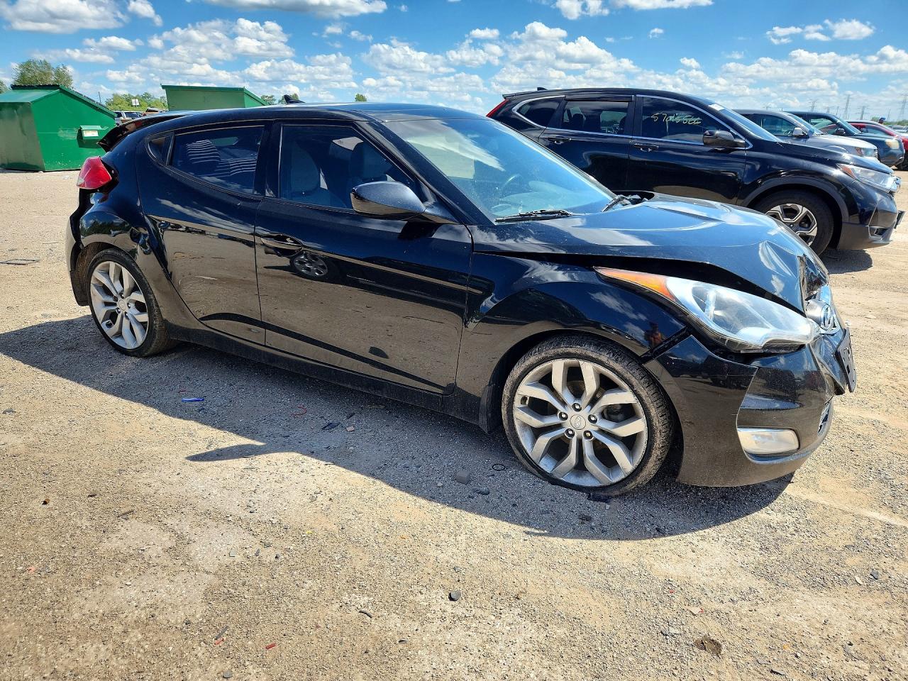 2013 Hyundai Veloster Base Black vin: KMHTC6AD5DU133243