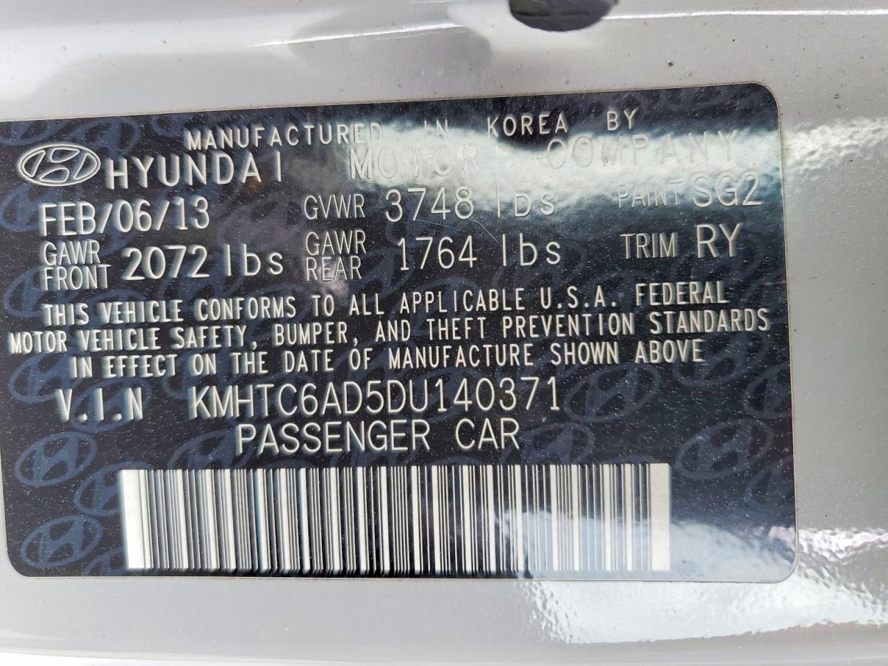 2013 Hyundai Veloster Re Mix Silver vin: KMHTC6AD5DU140371