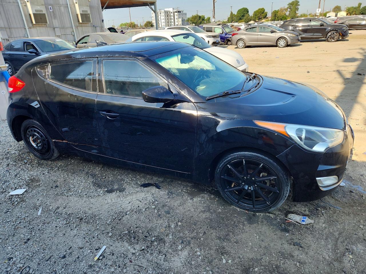 2013 Hyundai Veloster Base Black vin: KMHTC6AD5DU144436