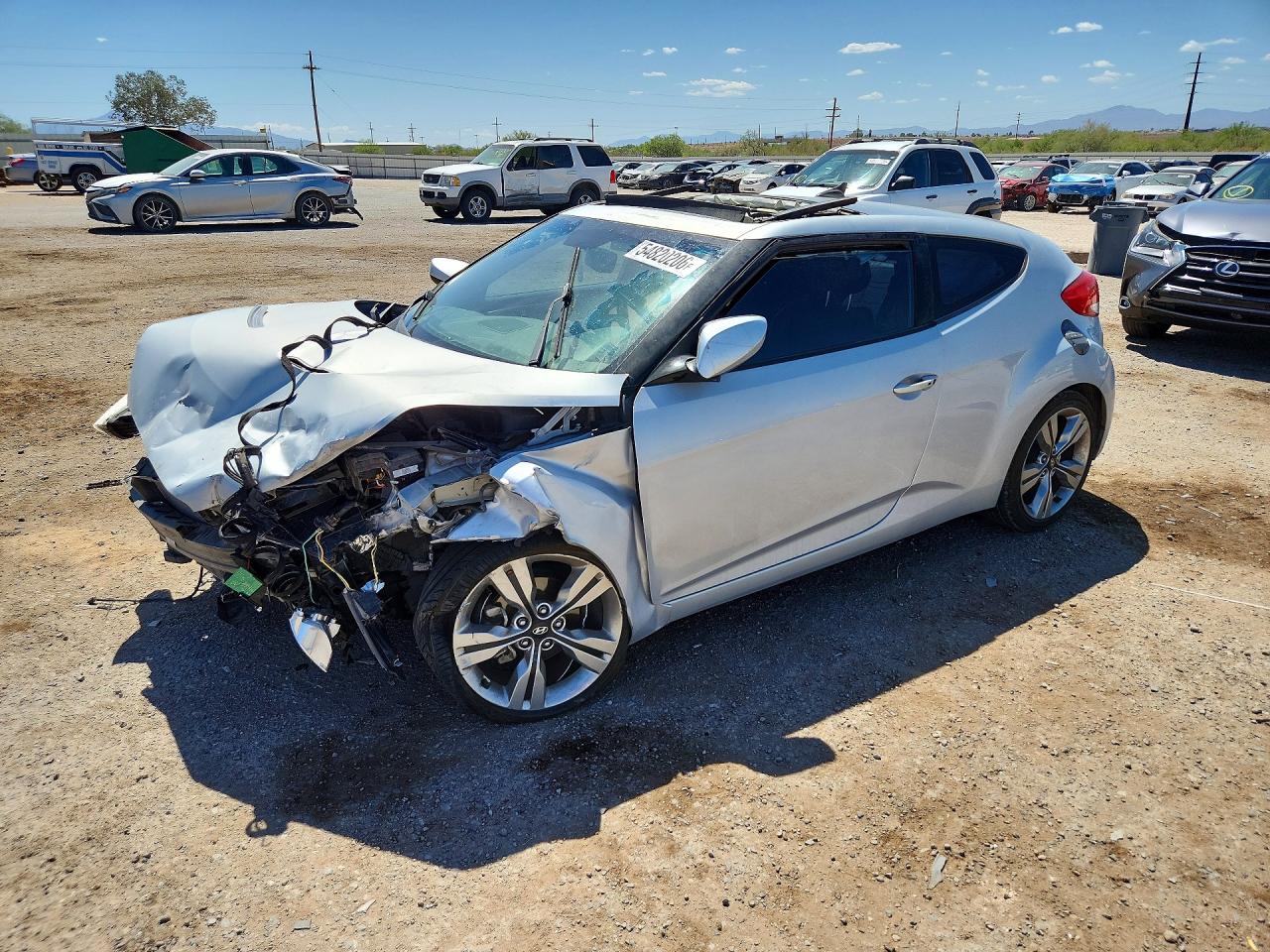 2013 Hyundai Veloster Base Silver vin: KMHTC6AD5DU157509