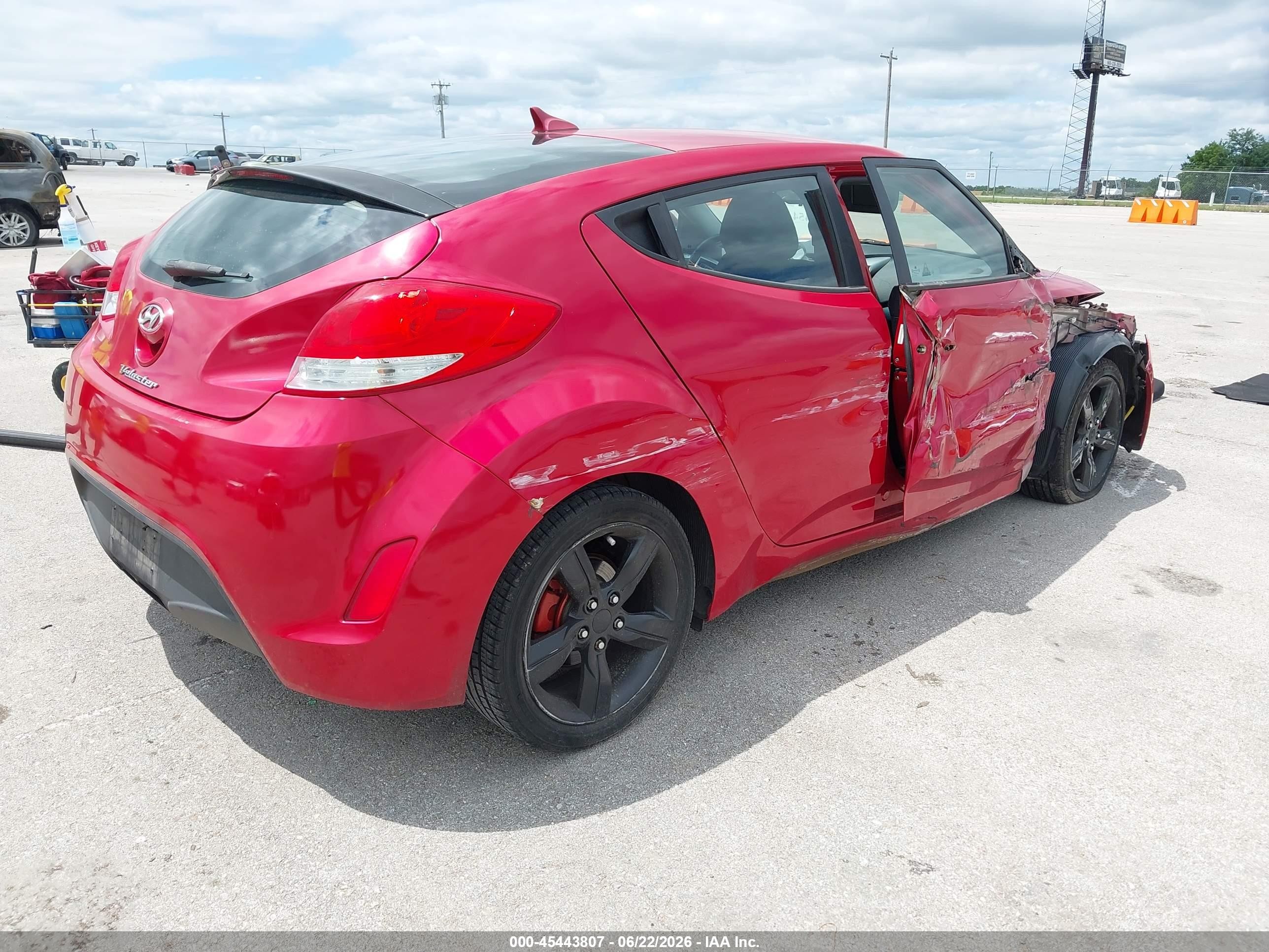 2013 Hyundai Veloster Base W/black Red vin: KMHTC6AD5DU167540