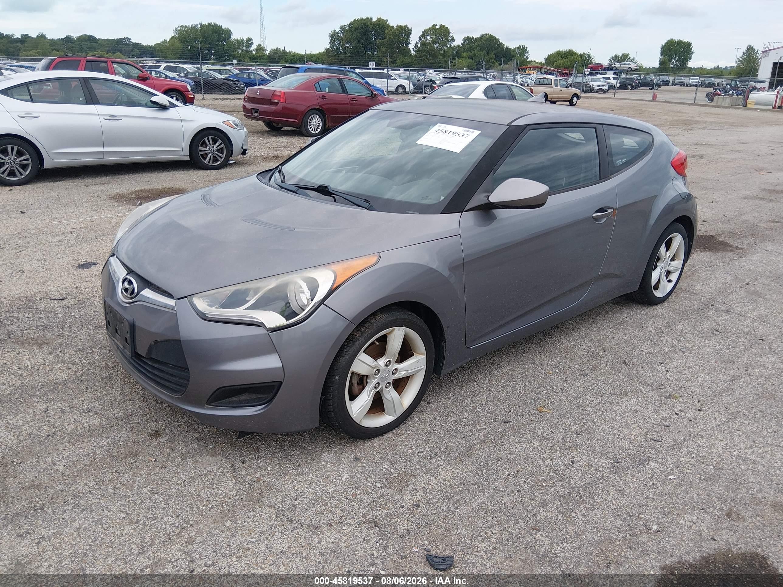 2014 Hyundai Veloster Base W/black Gray vin: KMHTC6AD5EU199857