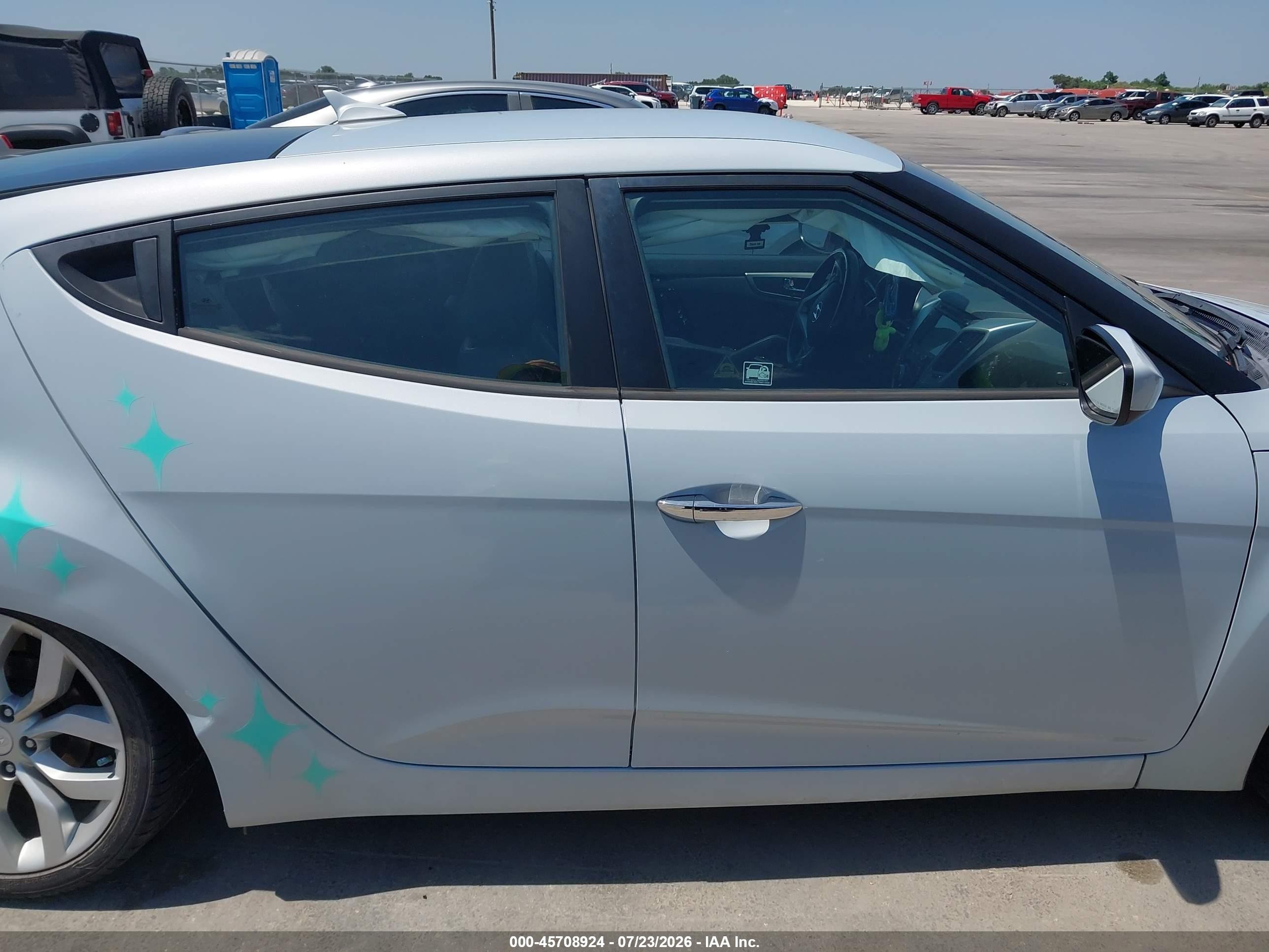 2014 Hyundai Veloster Flex W/black Light Blue vin: KMHTC6AD5EU212817
