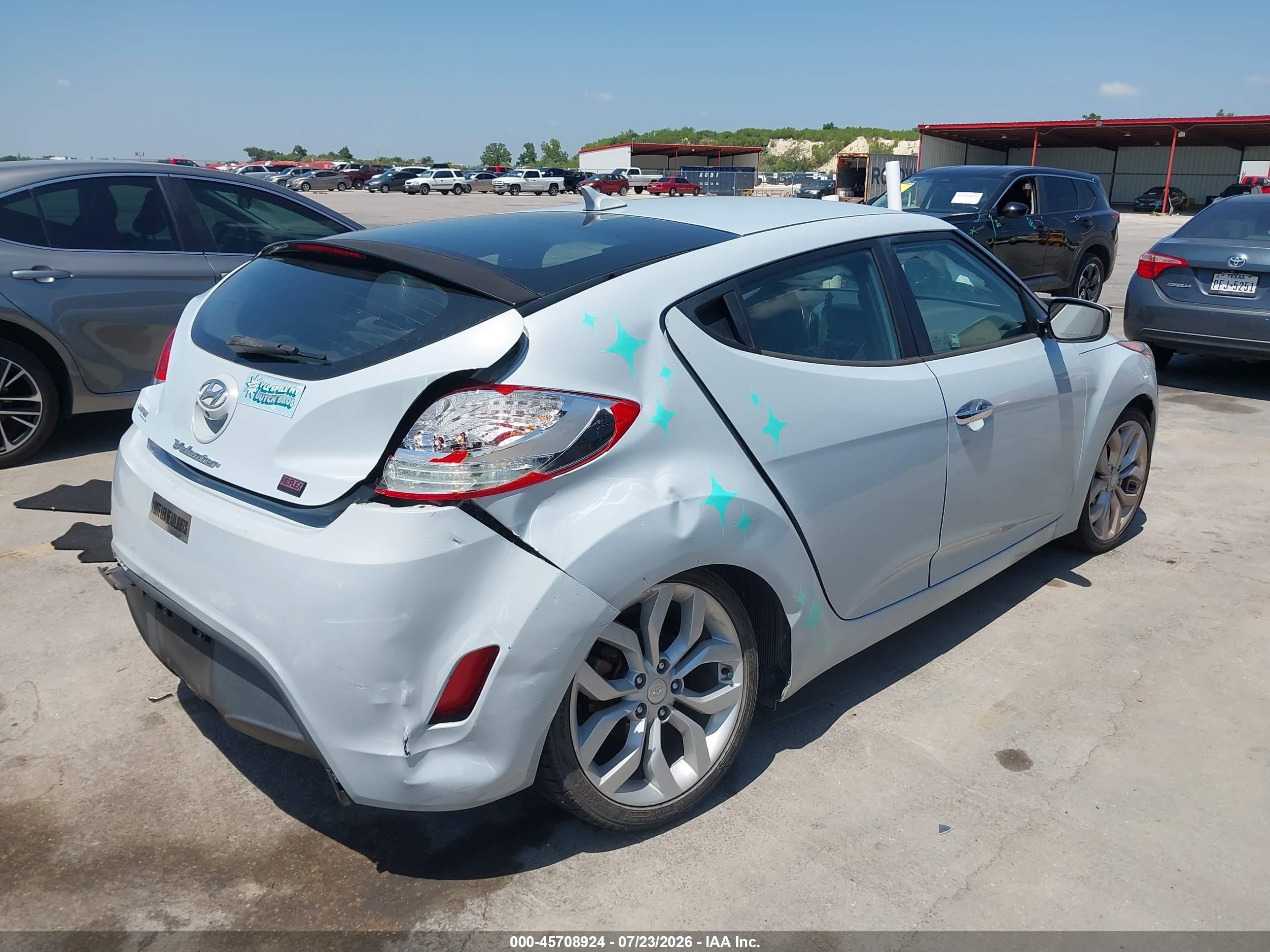 2014 Hyundai Veloster Flex W/black Light Blue vin: KMHTC6AD5EU212817