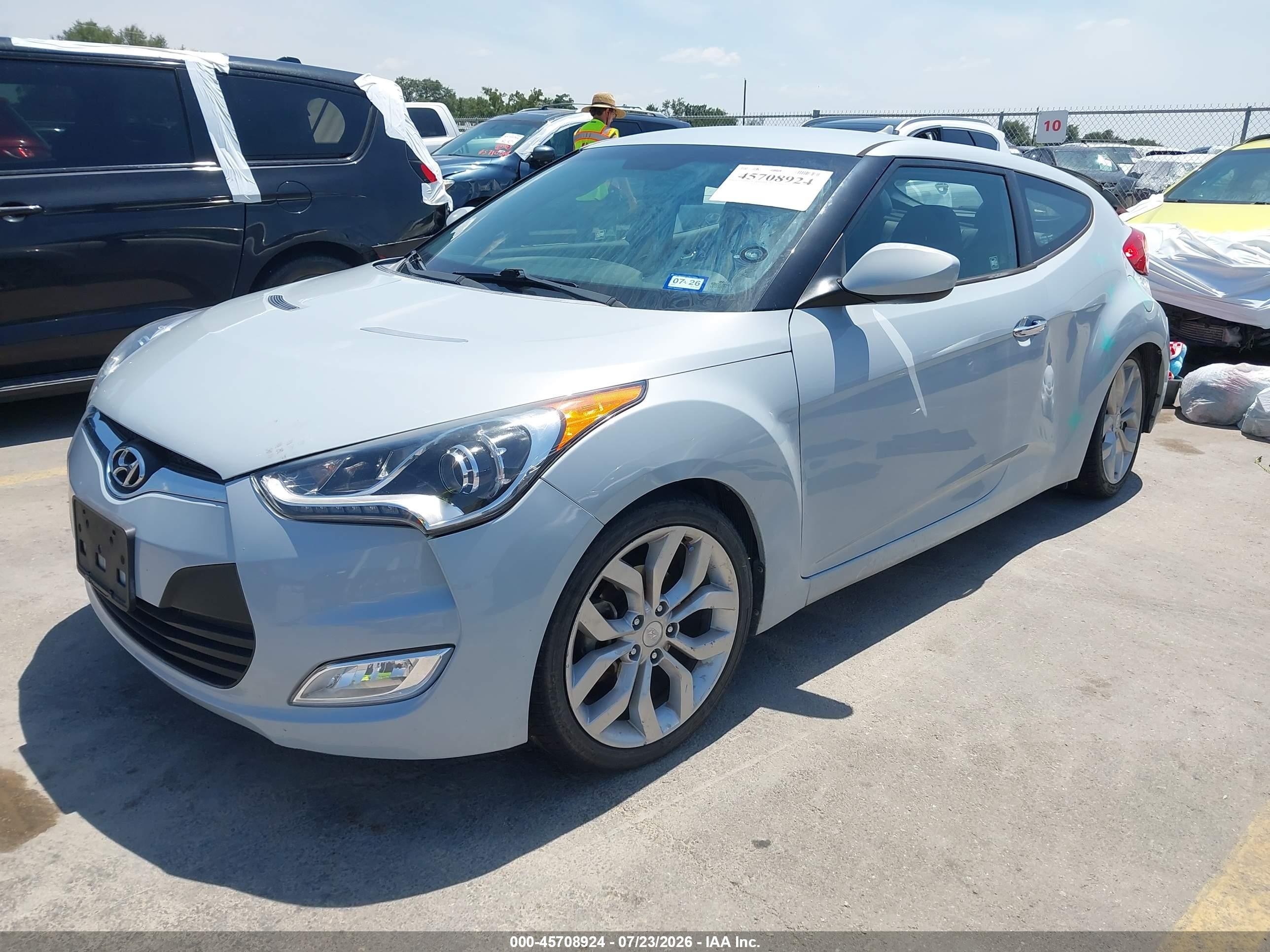 2014 Hyundai Veloster Flex W/black Light Blue vin: KMHTC6AD5EU212817