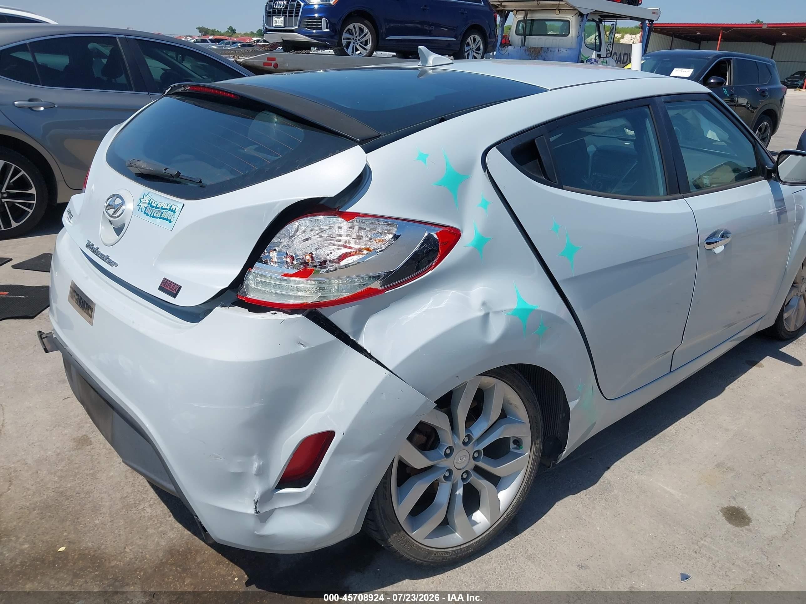 2014 Hyundai Veloster Flex W/black Light Blue vin: KMHTC6AD5EU212817