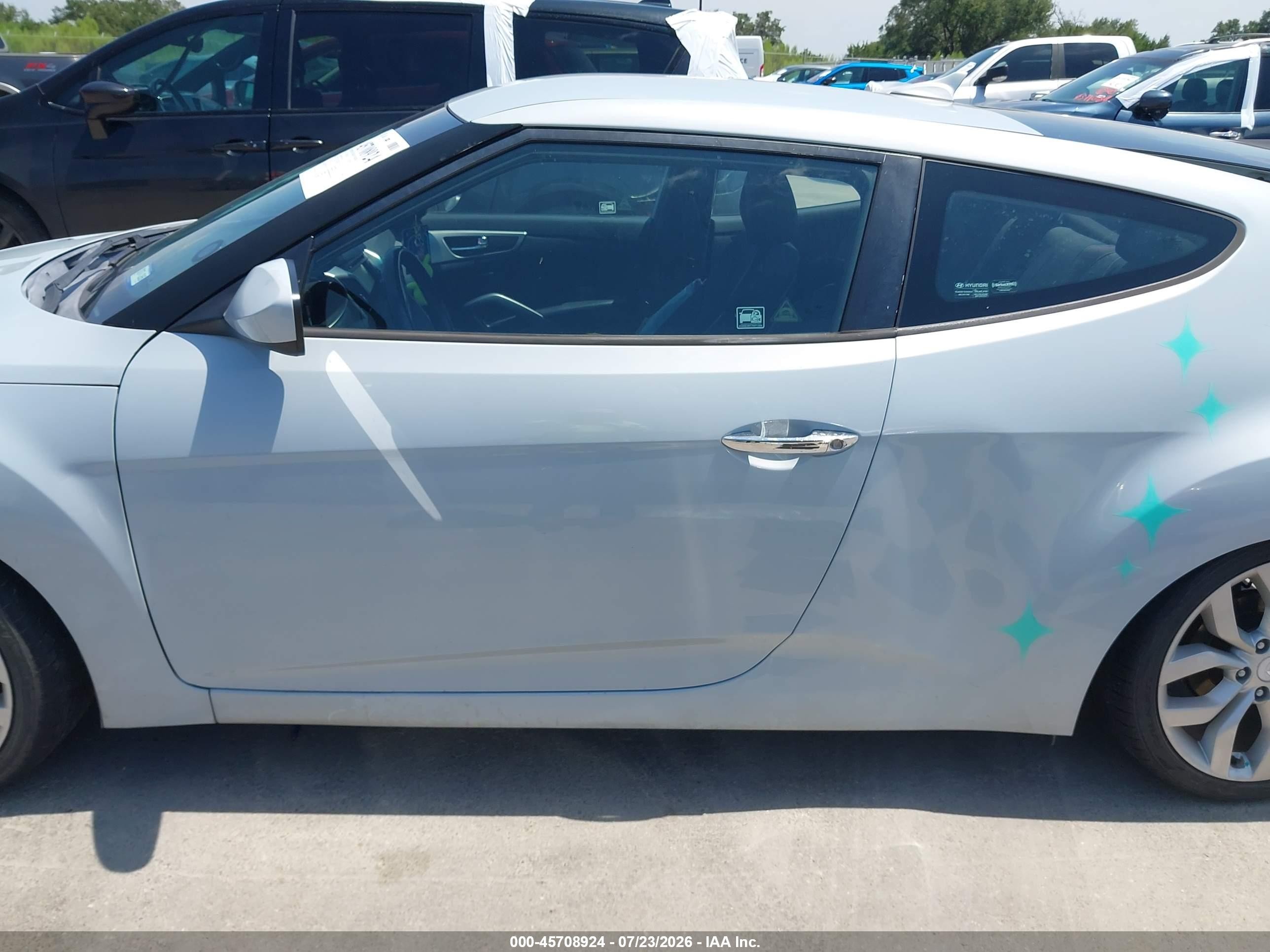 2014 Hyundai Veloster Flex W/black Light Blue vin: KMHTC6AD5EU212817