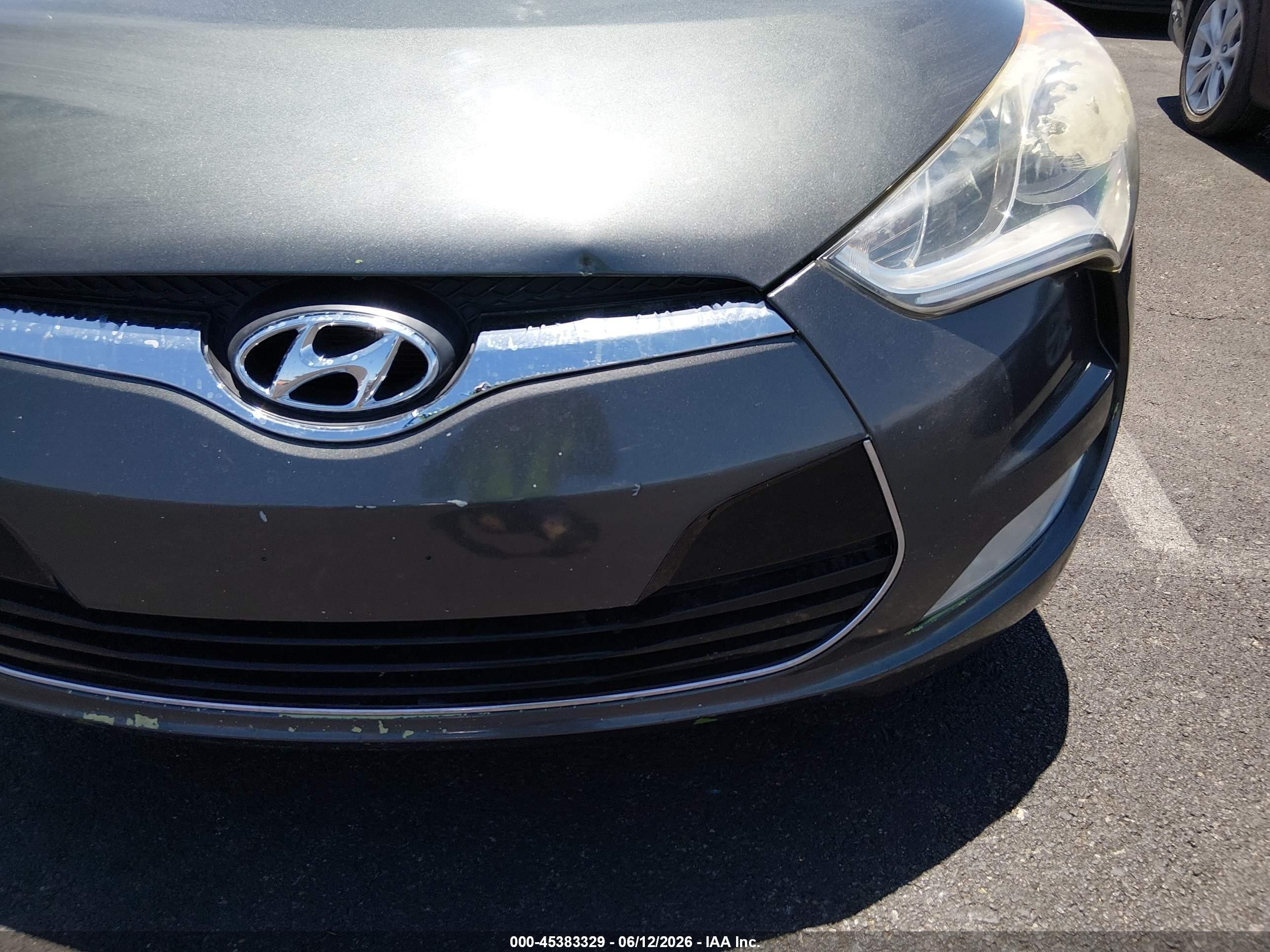 2012 Hyundai Veloster Base W/black Gray vin: KMHTC6AD6CU036227
