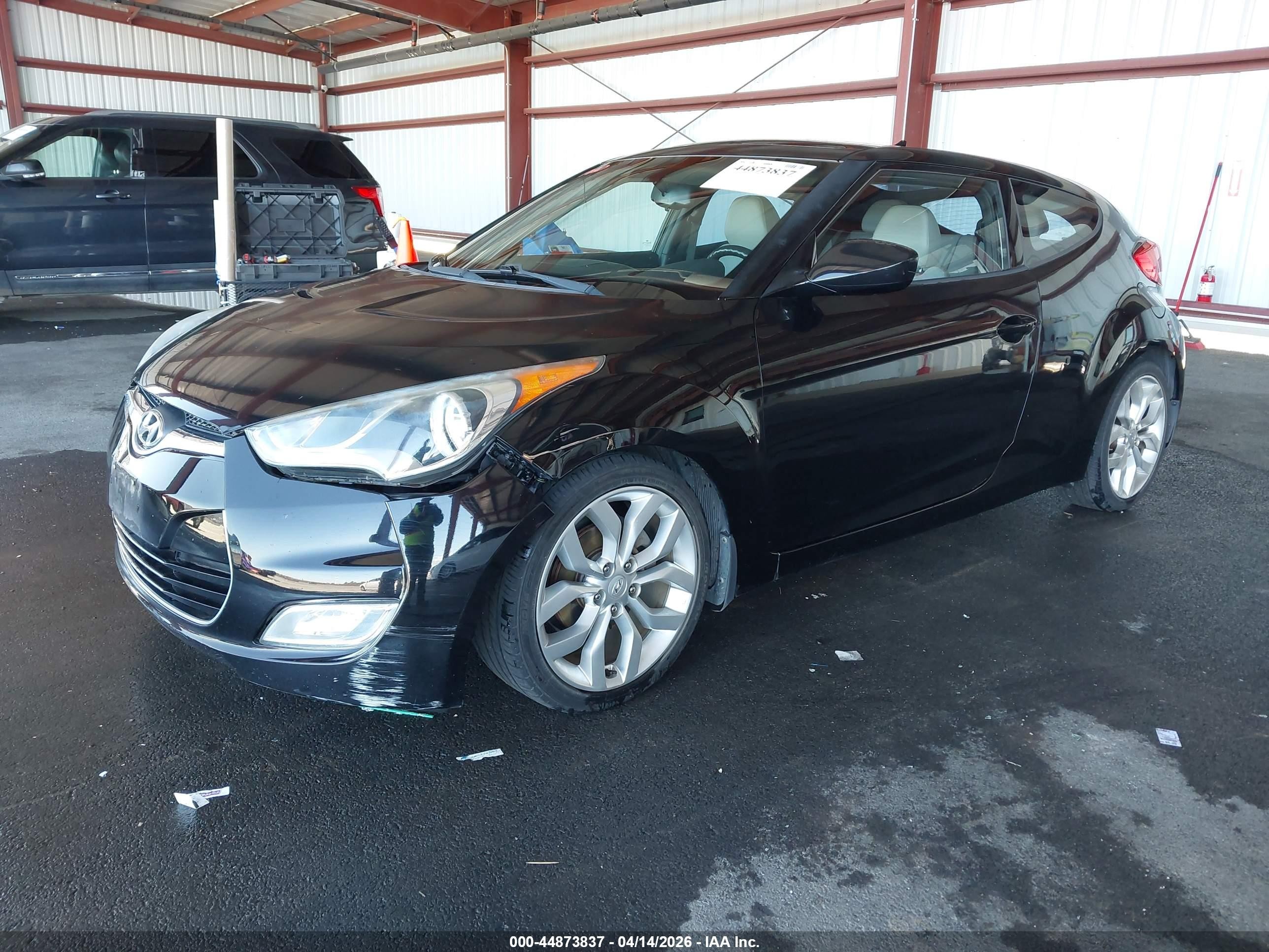 2012 Hyundai Veloster Base W/gray Black vin: KMHTC6AD6CU056560