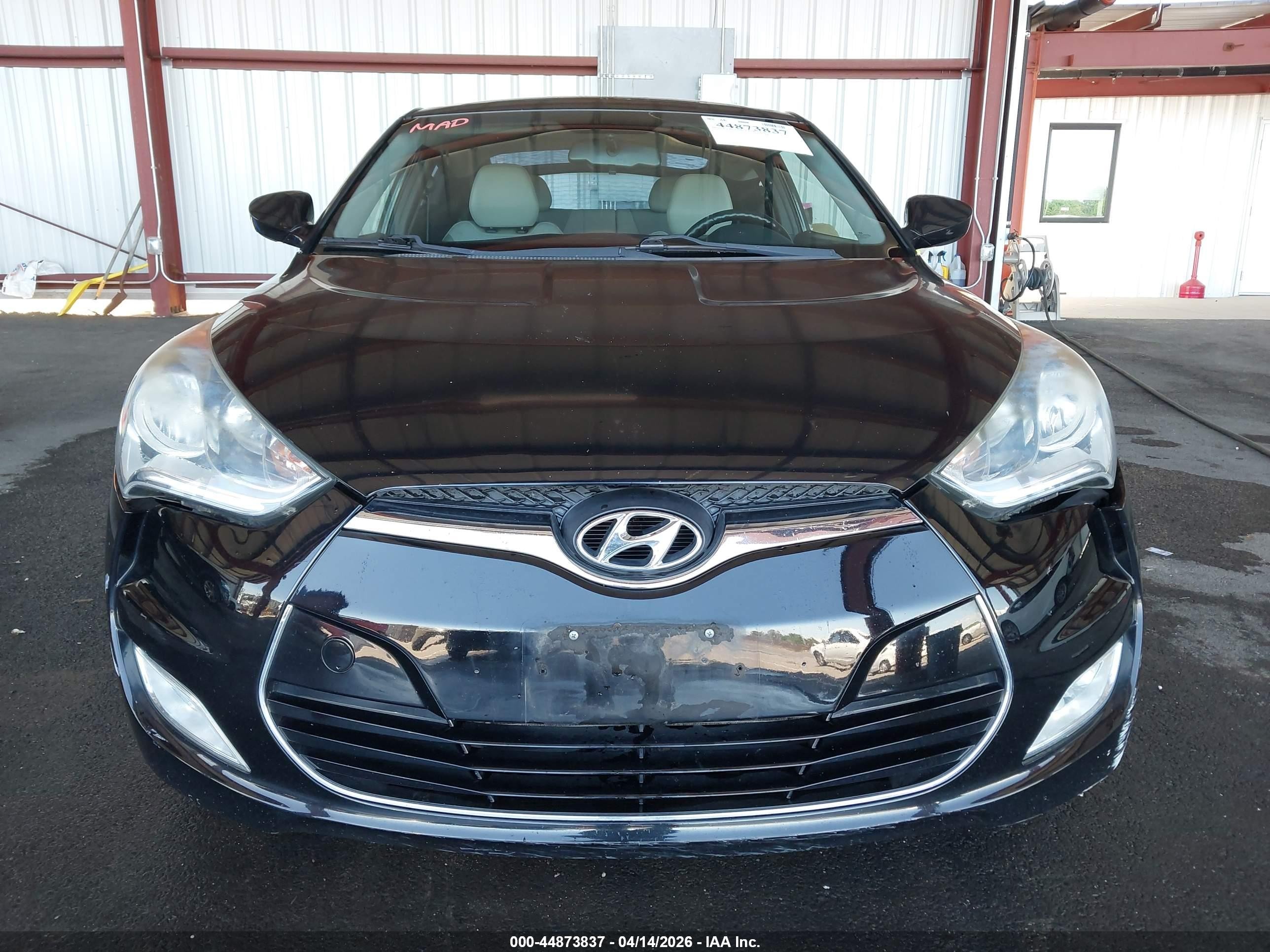 2012 Hyundai Veloster Base W/gray Black vin: KMHTC6AD6CU056560