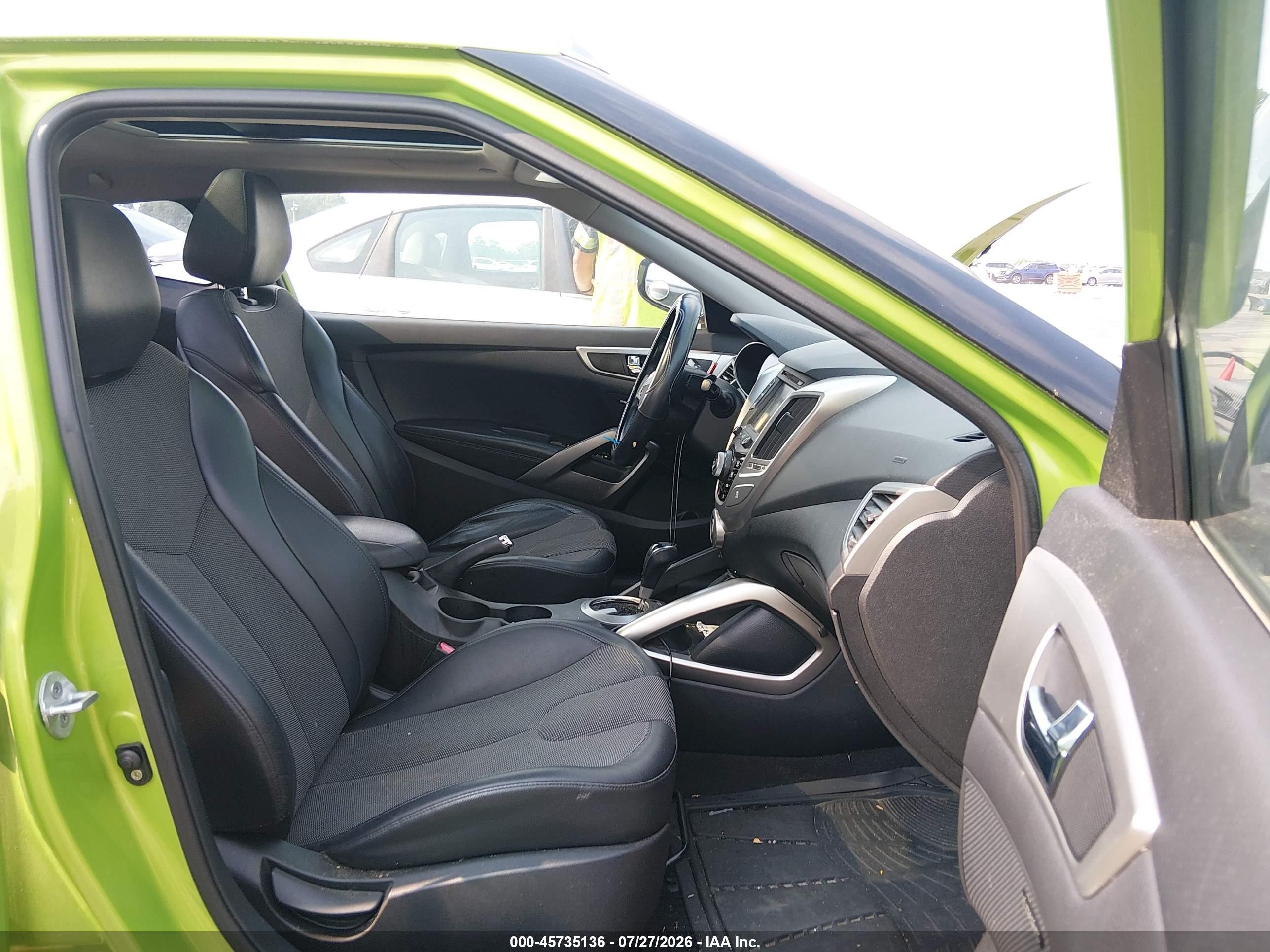 2012 Hyundai Veloster Base W/black Green vin: KMHTC6AD6CU059149