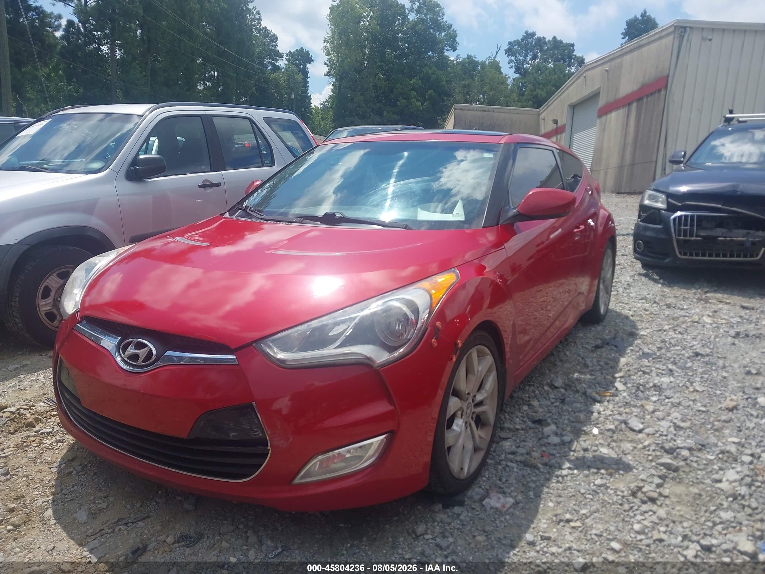 2012 Hyundai Veloster Base W/red/black Red vin: KMHTC6AD6CU065257