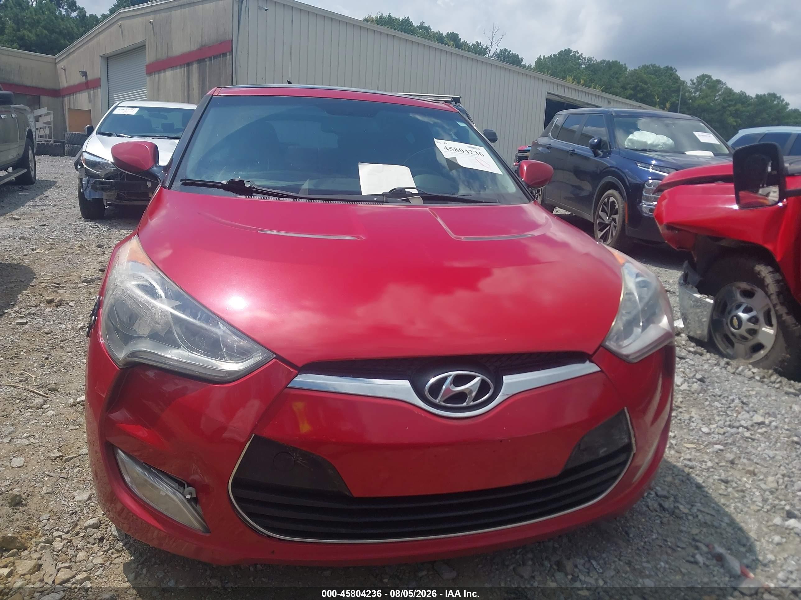 2012 Hyundai Veloster Base W/red/black Red vin: KMHTC6AD6CU065257