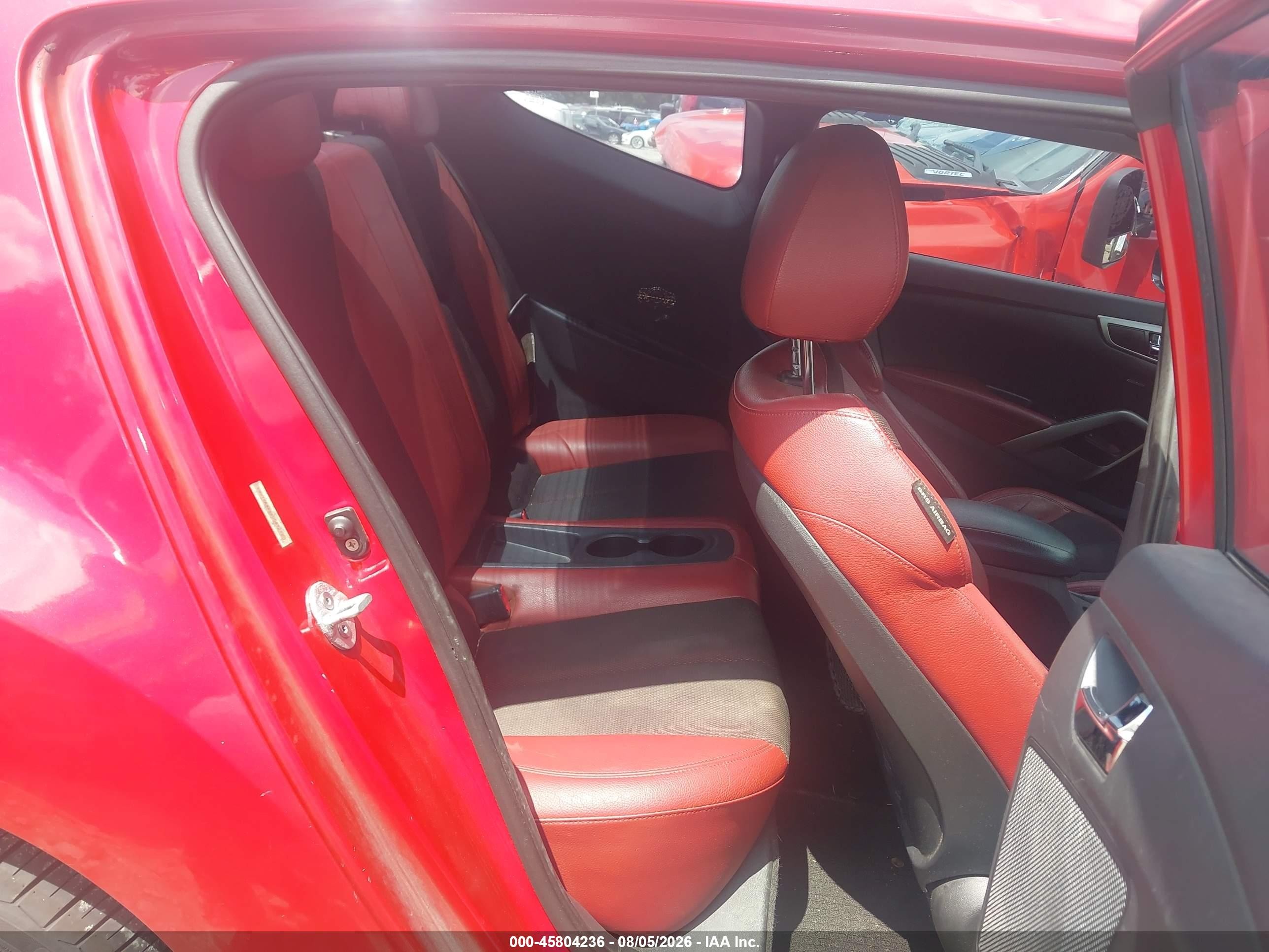 2012 Hyundai Veloster Base W/red/black Red vin: KMHTC6AD6CU065257