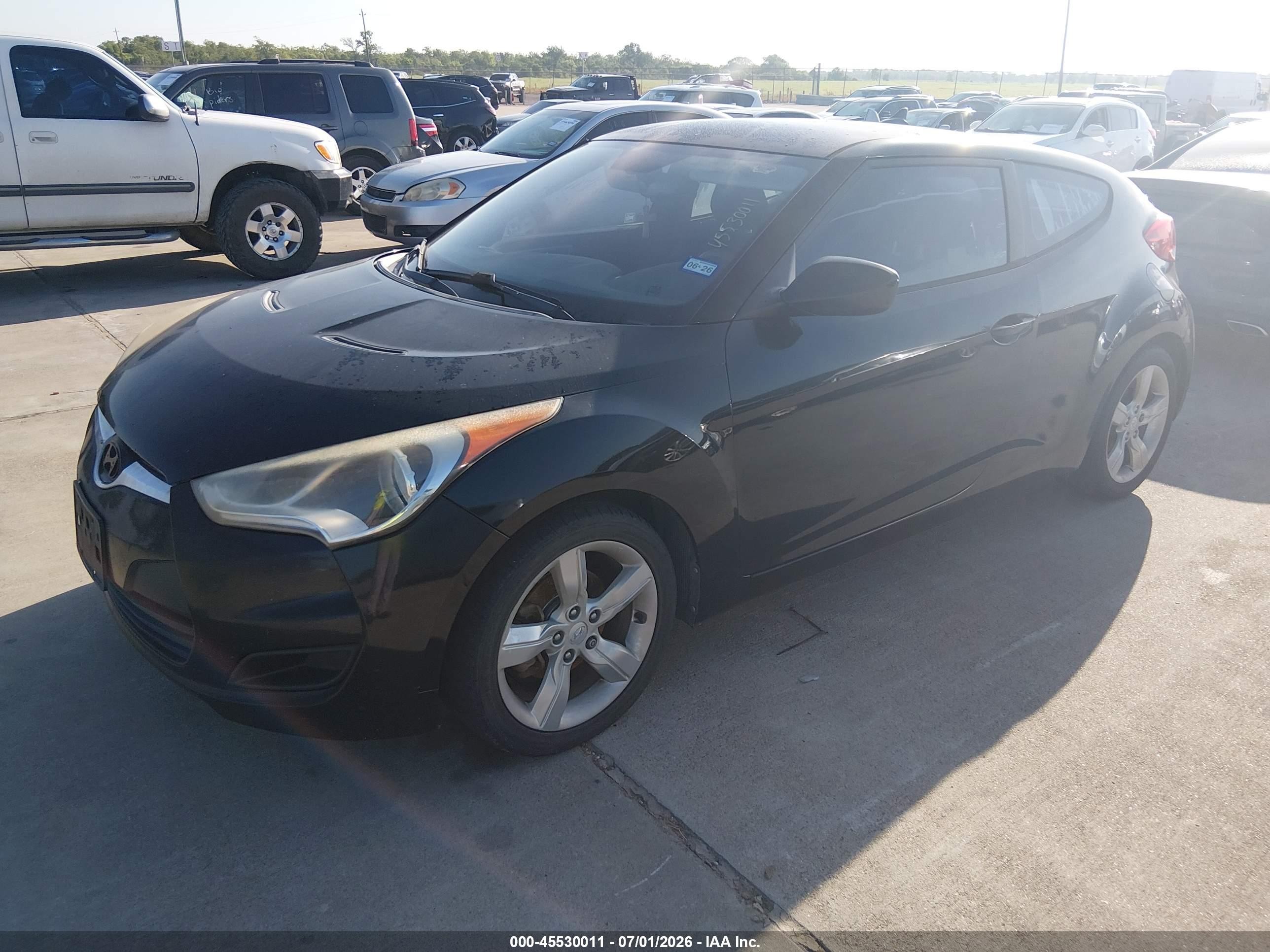 2013 Hyundai Veloster Base W/black Black vin: KMHTC6AD6DU145059