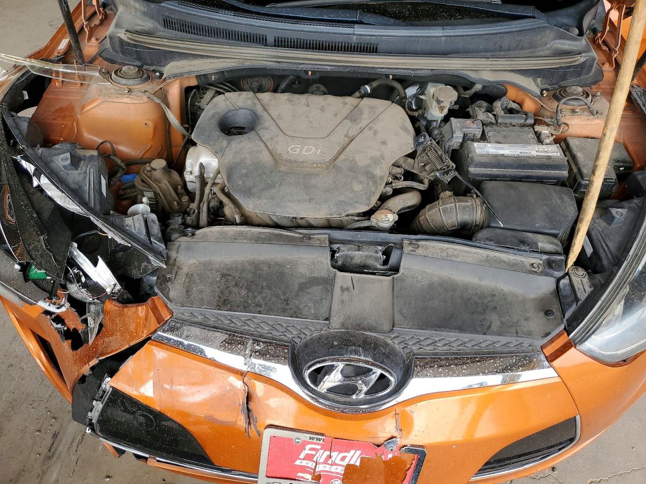 2013 Hyundai Veloster Base Orange vin: KMHTC6AD6DU157406