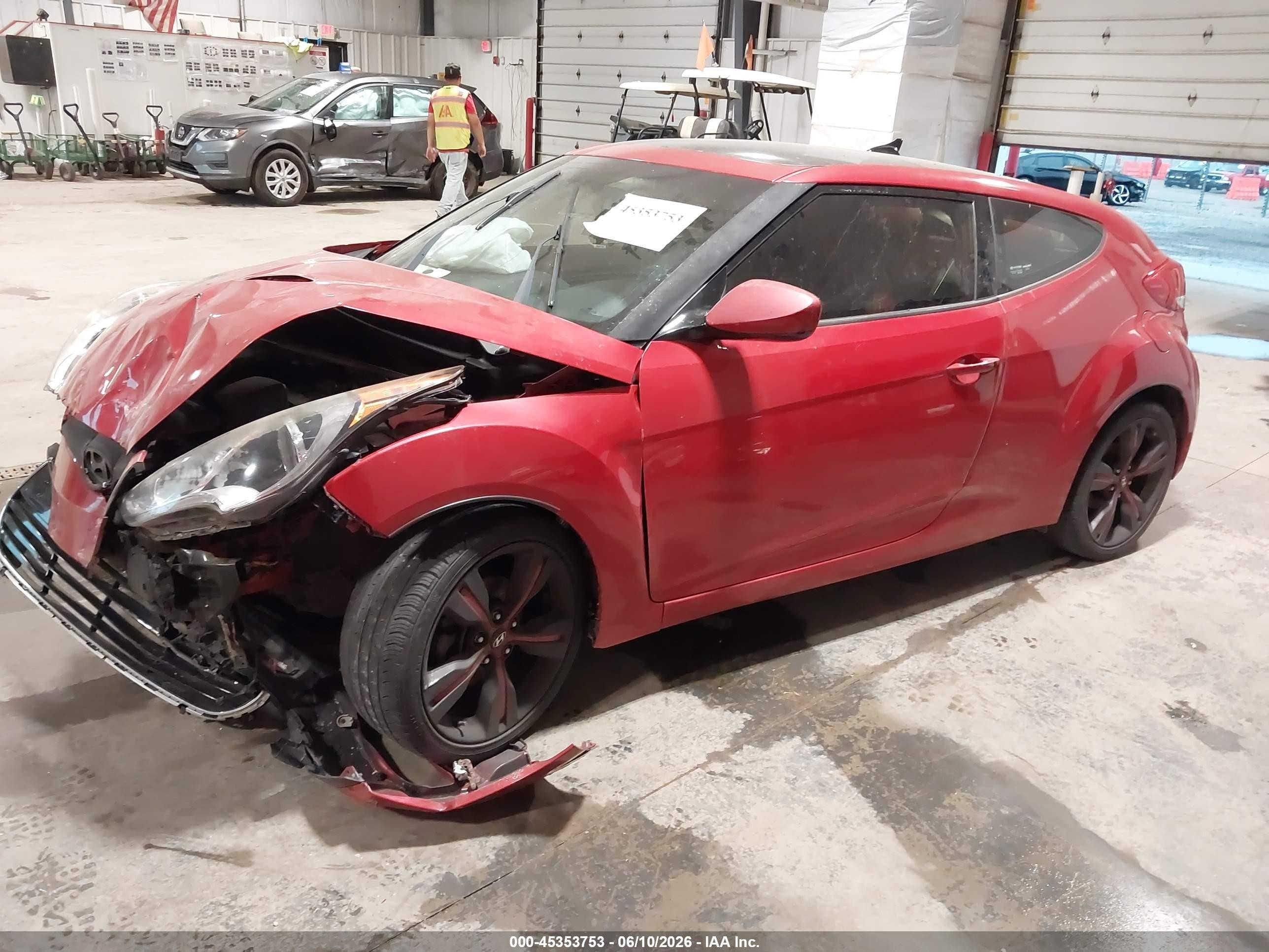 2014 Hyundai Veloster Base W/red Red vin: KMHTC6AD6EU190553