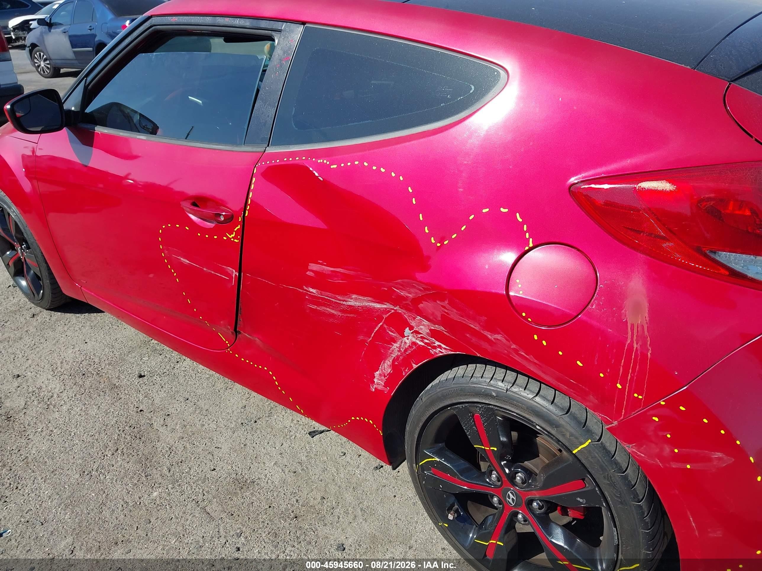 2015 Hyundai Veloster Flex Red vin: KMHTC6AD6FU228655