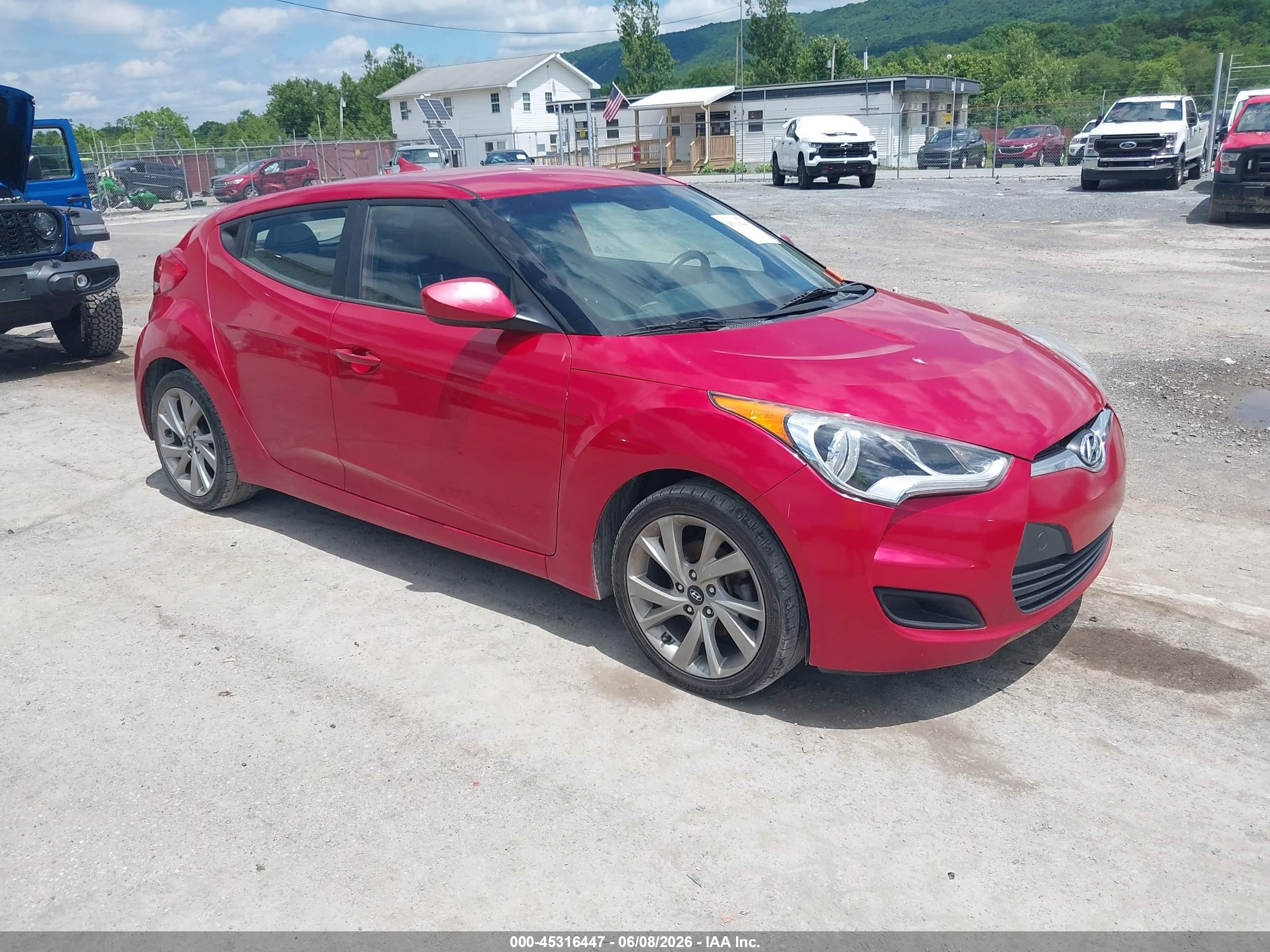 2016 Hyundai Veloster   Красный vin: KMHTC6AD6GU266937