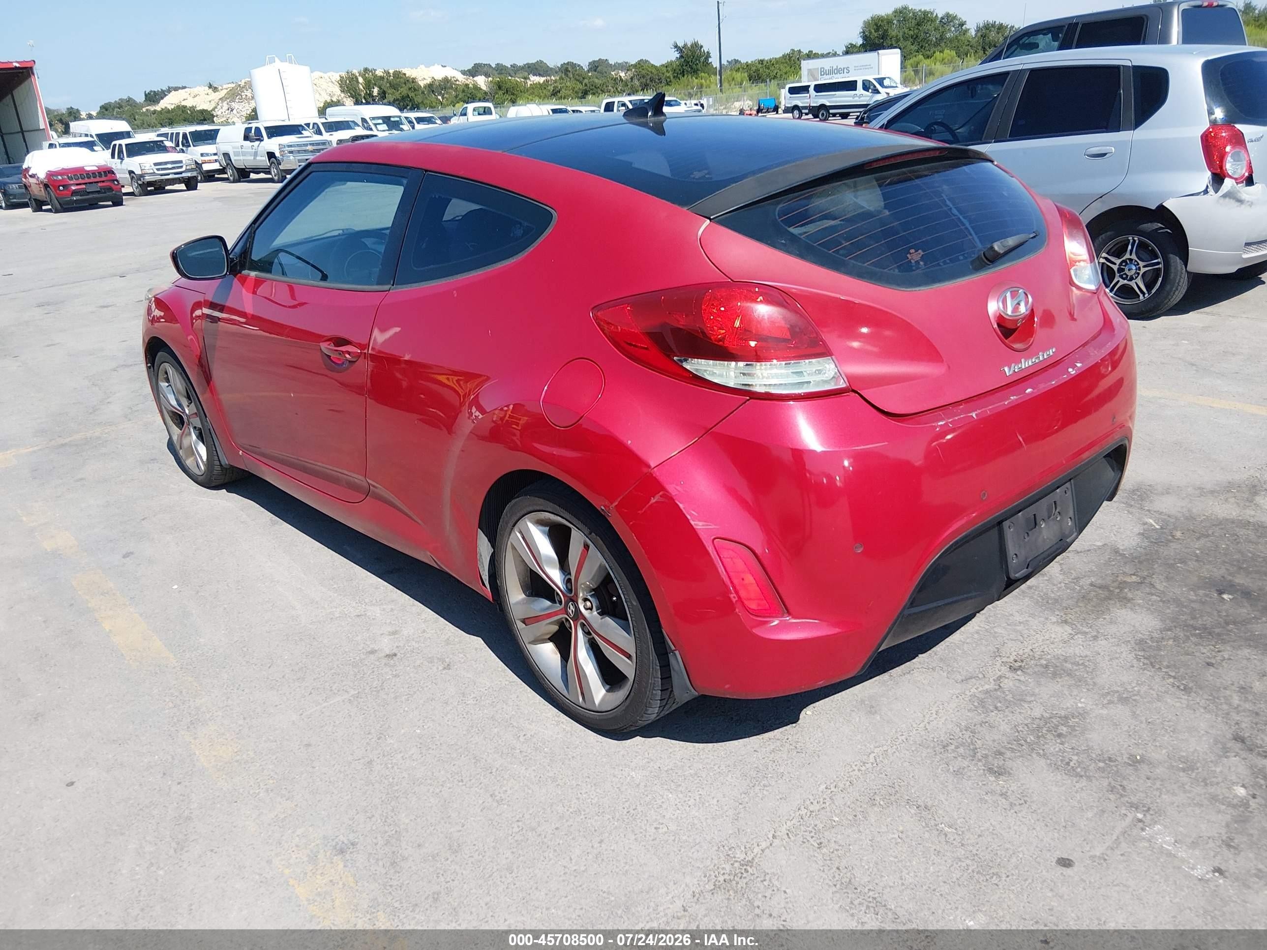 2012 Hyundai Veloster Base W/gray Red vin: KMHTC6AD7CU023423