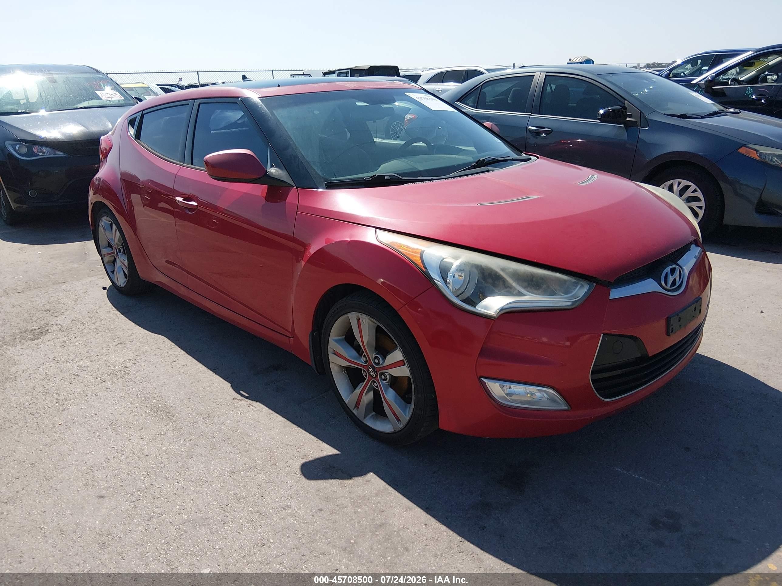 2012 Hyundai Veloster Base W/gray Red vin: KMHTC6AD7CU023423