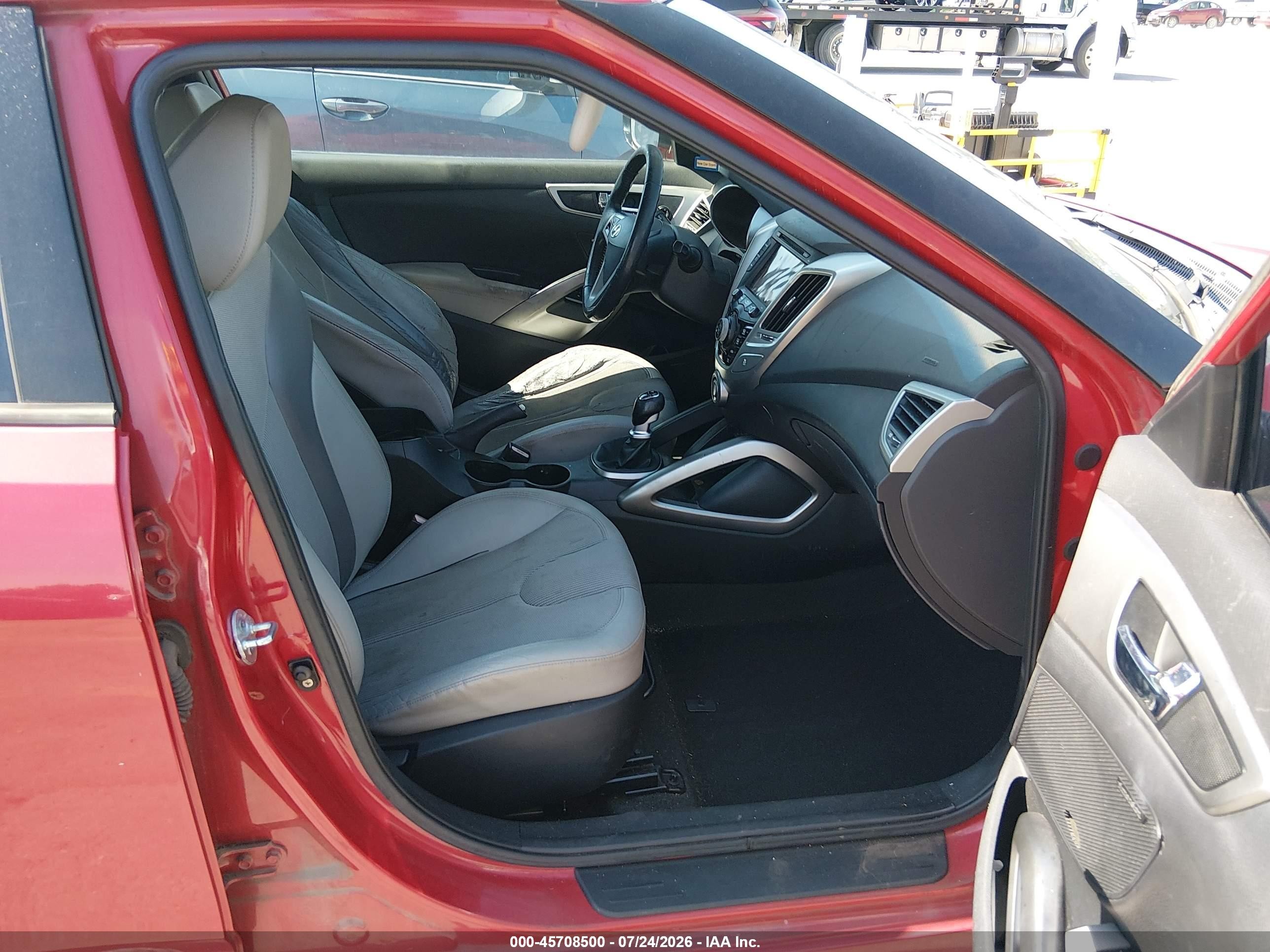 2012 Hyundai Veloster Base W/gray Red vin: KMHTC6AD7CU023423